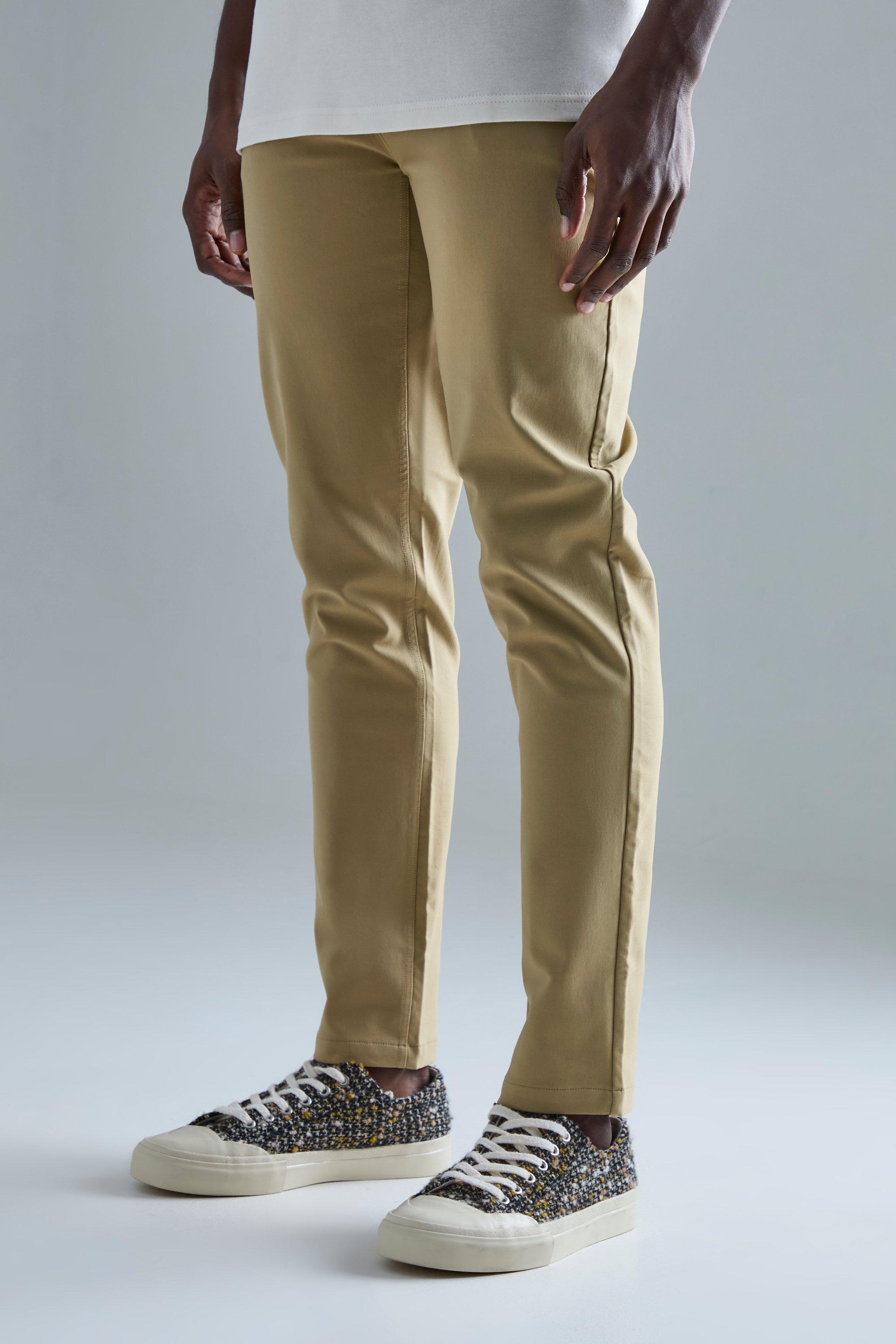 Image of Pantaloni in Stretch tecnico Slim Fit con vita fissa, Beige