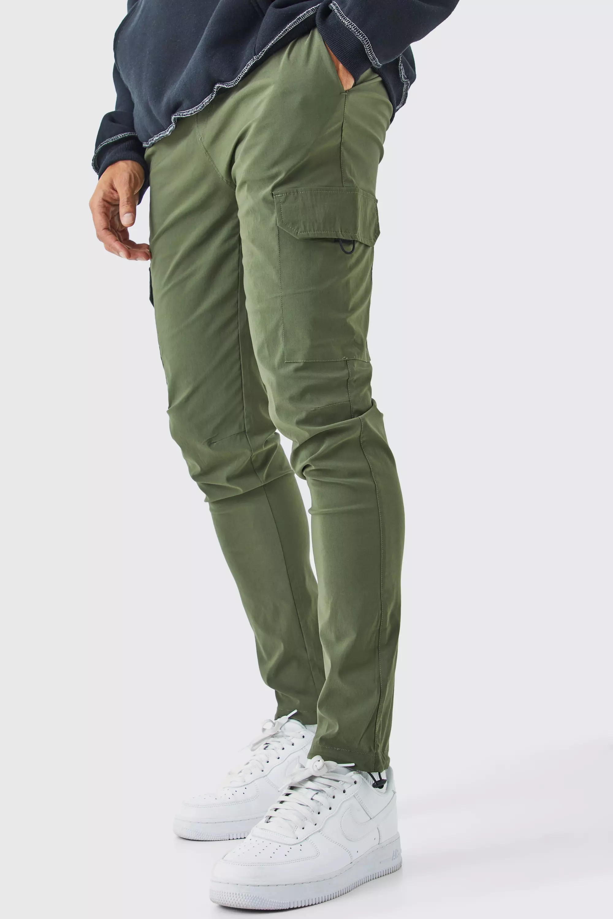 Mens tight best sale cargo pants