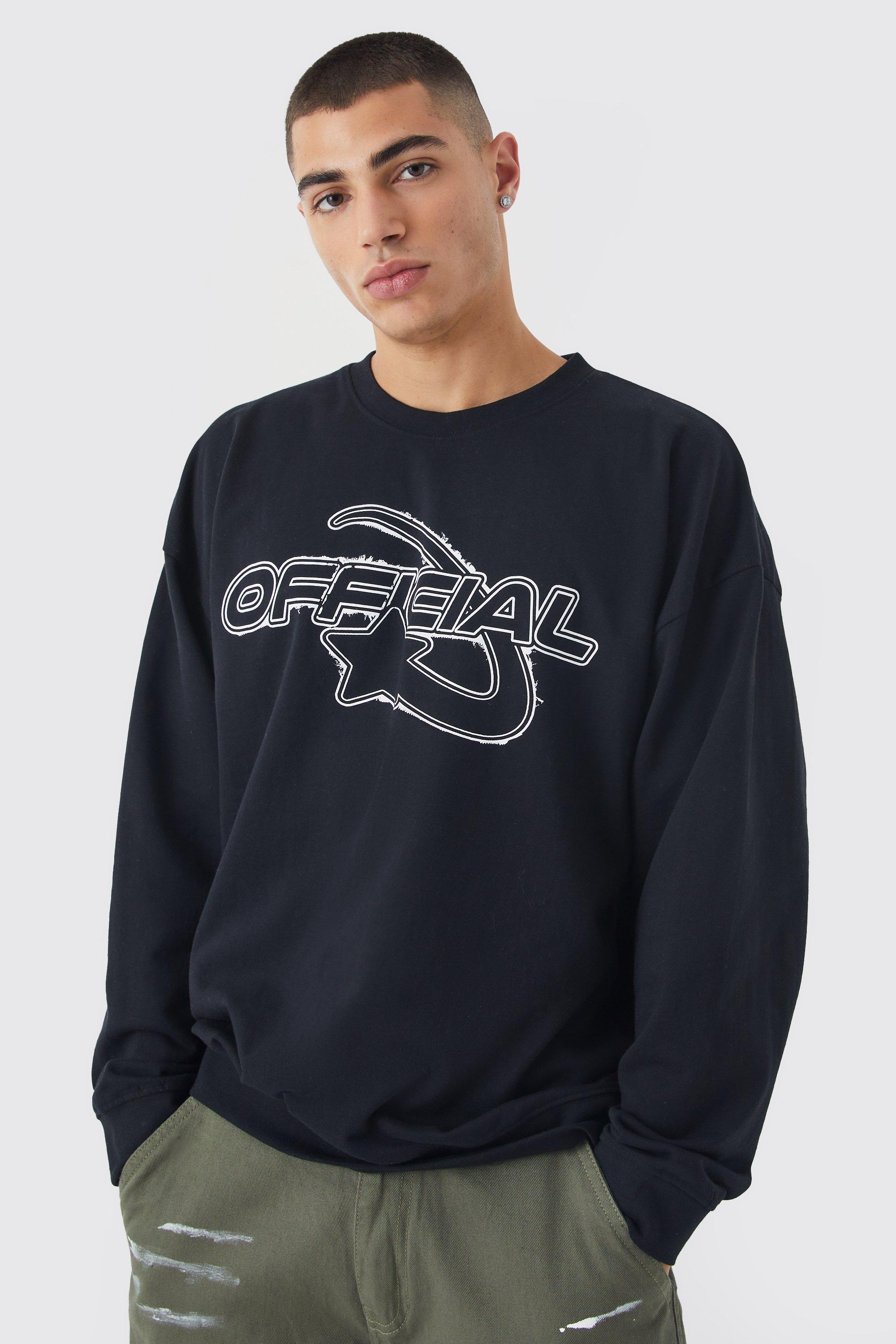 Mens Black Oversized Ofcl Star Sweatshirt, Black