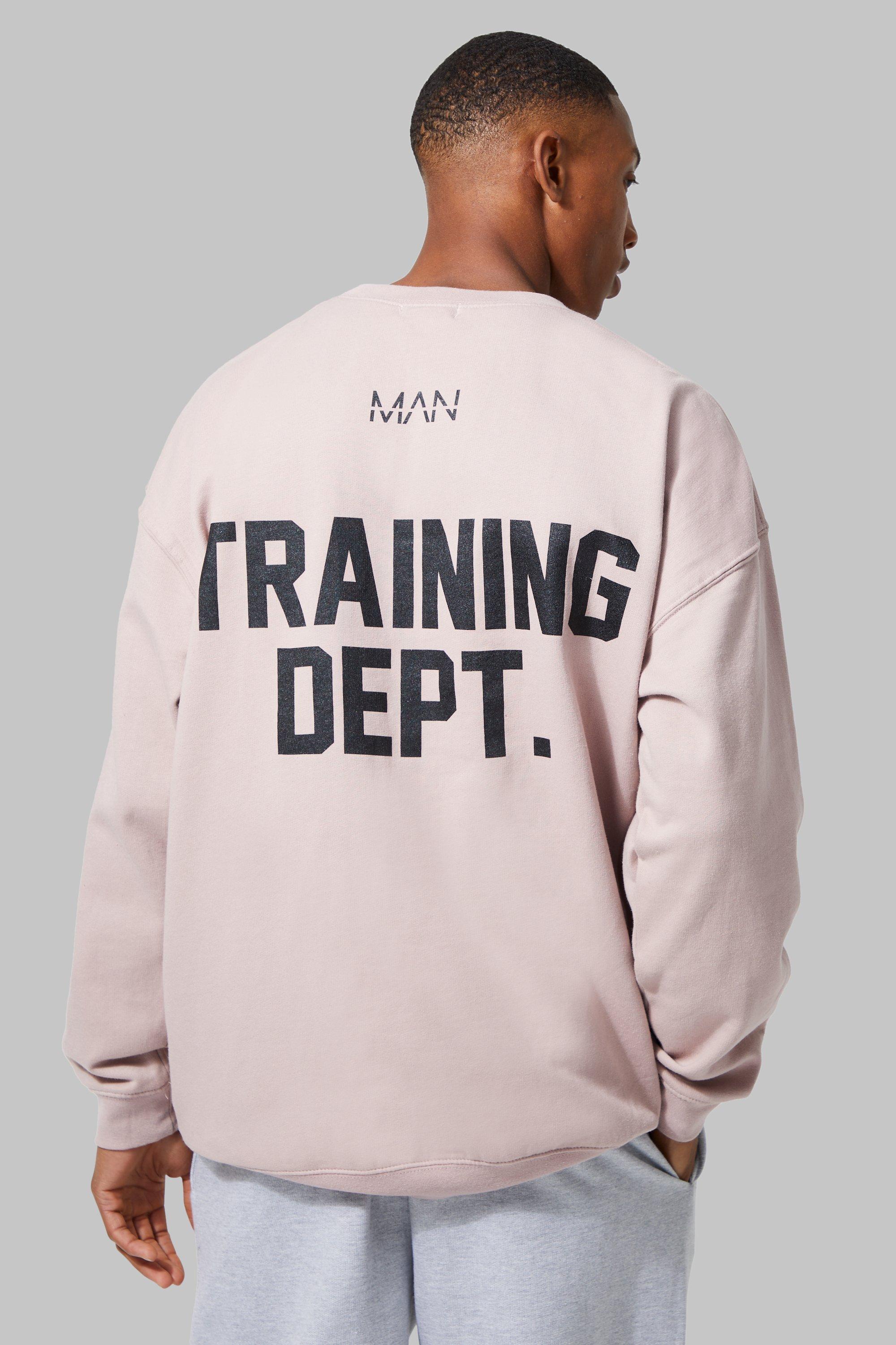 men's man active oversized training dept sweatshirt - pink - s, pink