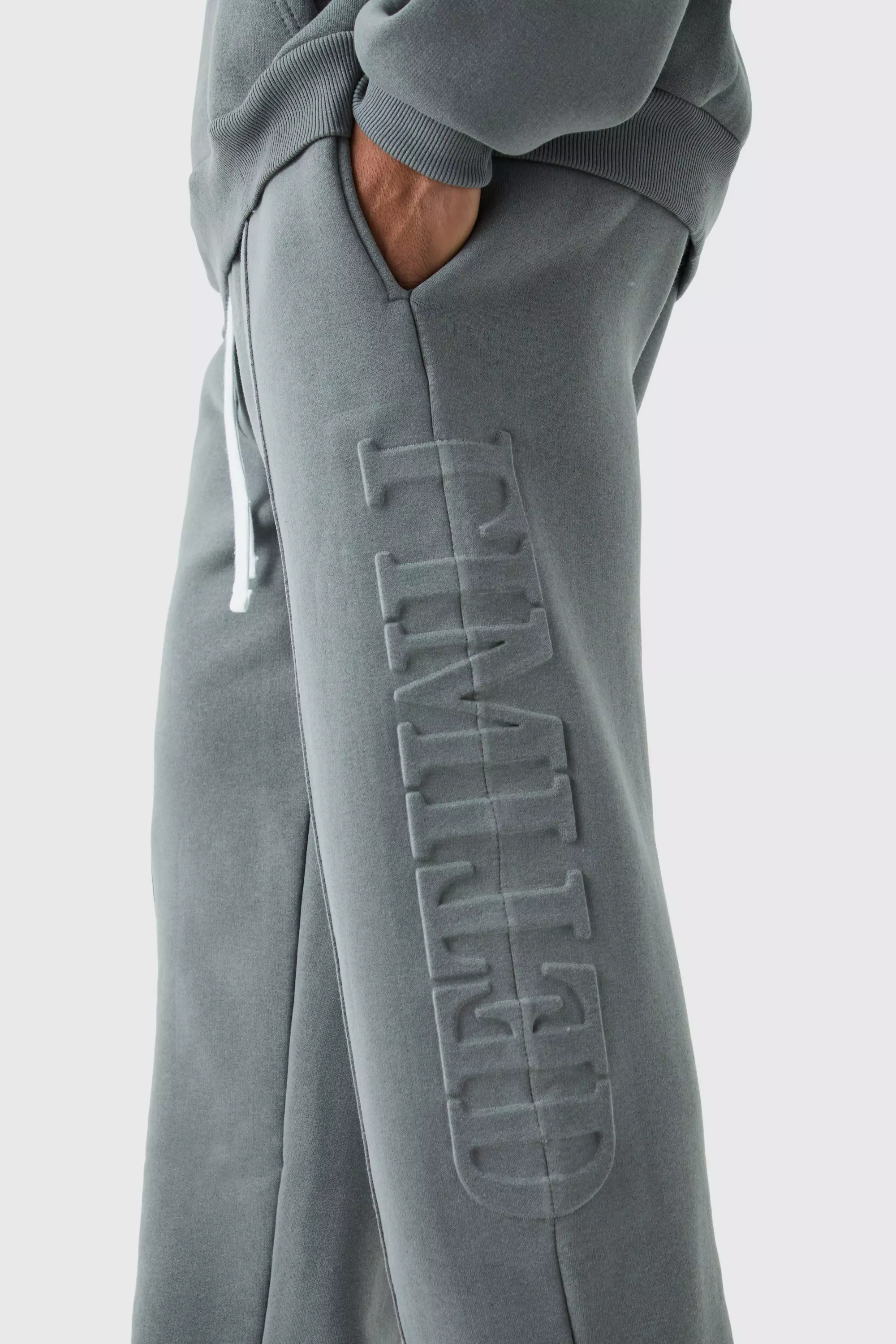 Baggy Limited Joggingbroek Met Split En Reli f boohooMAN