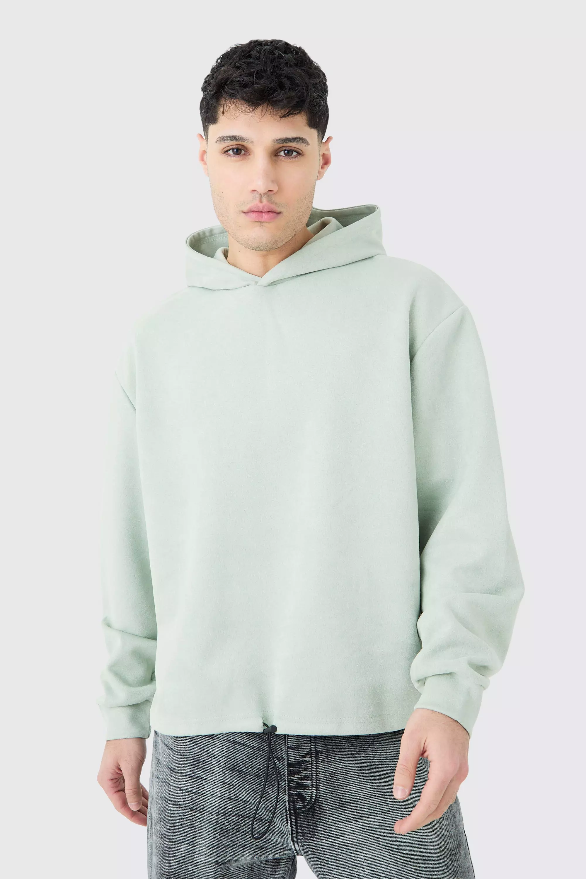 Hoodie suede best sale