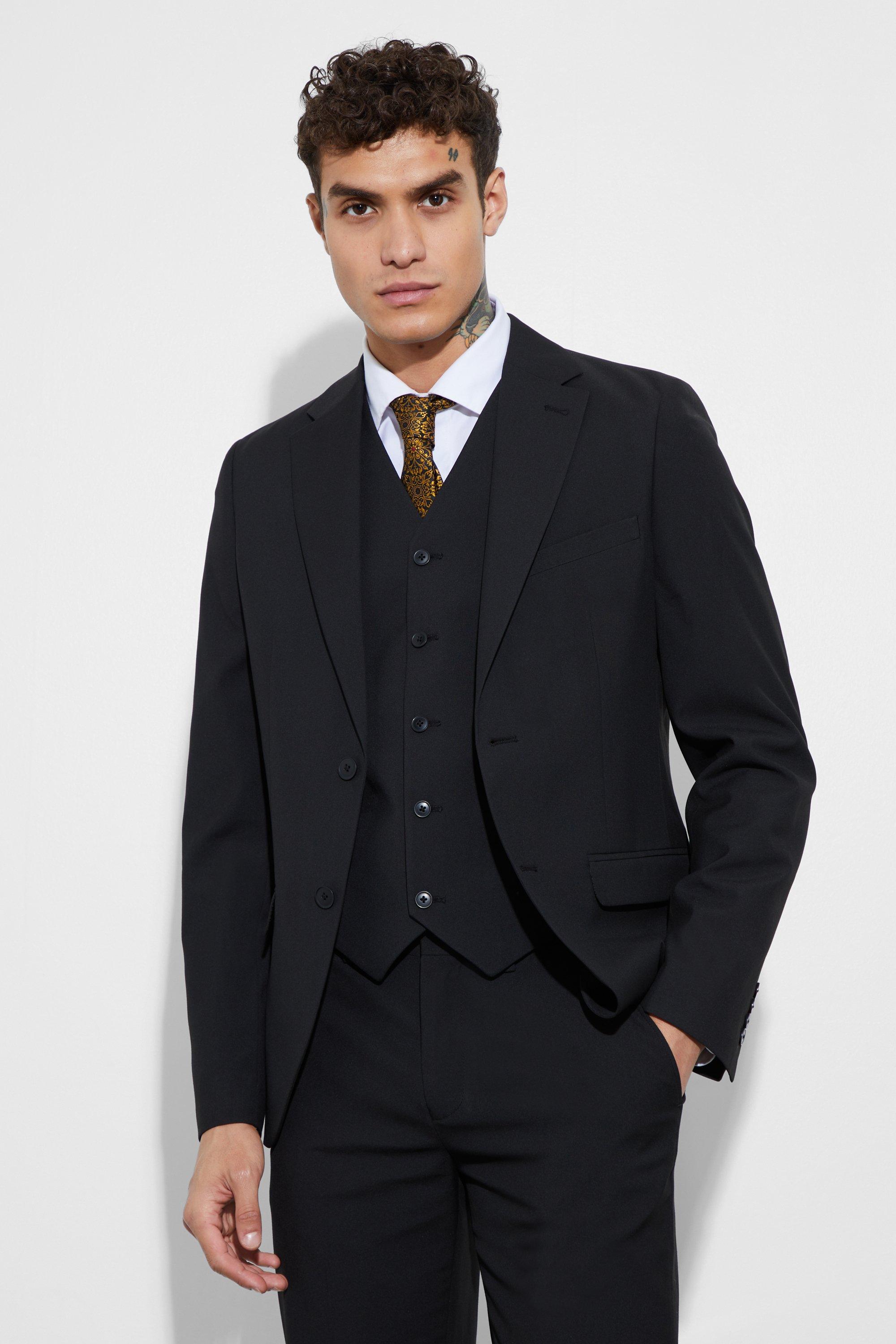 veste de costume droite cintrée homme - noir - 34, noir