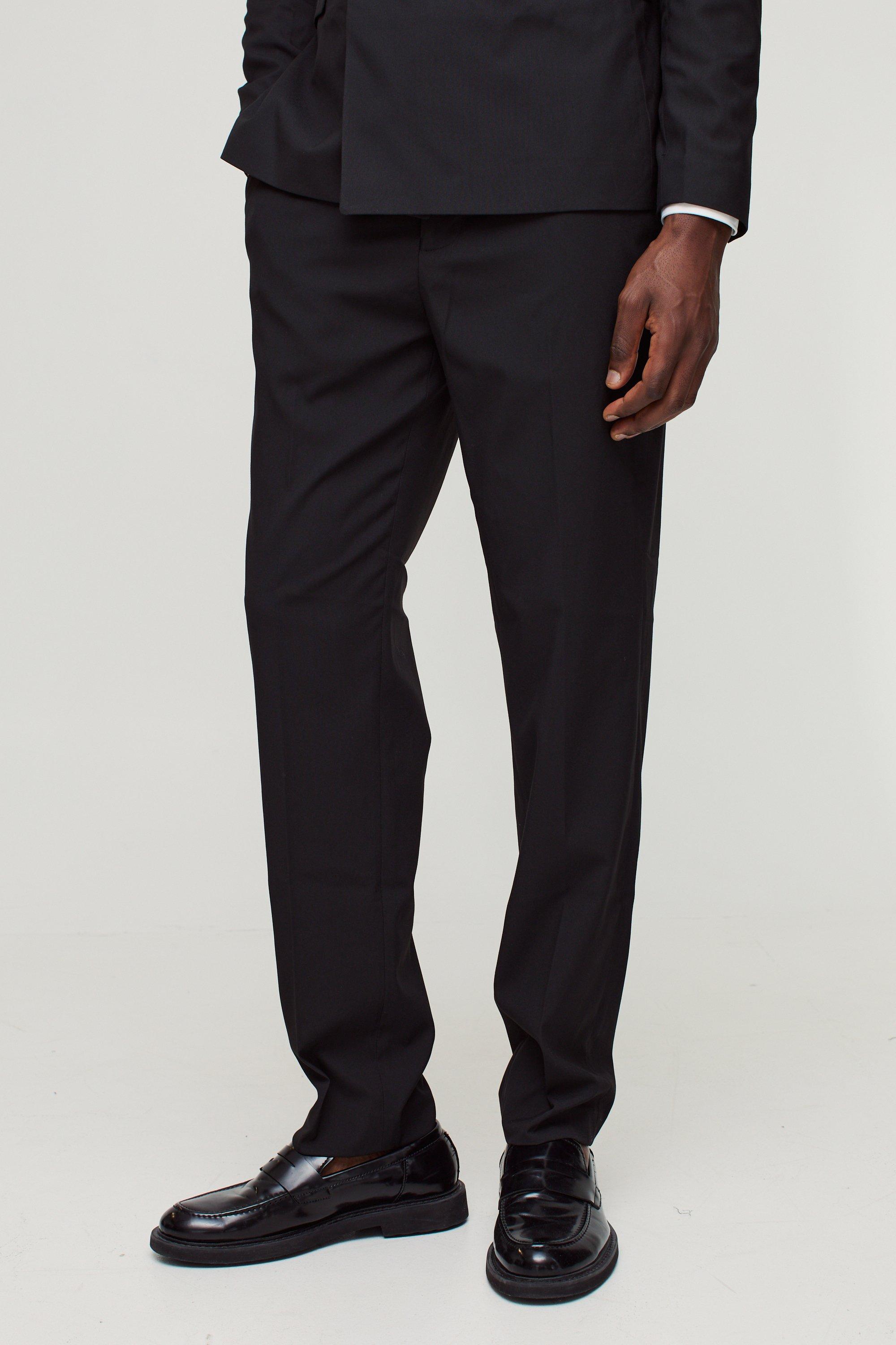 Mens Black Slim Suit Trousers, Black