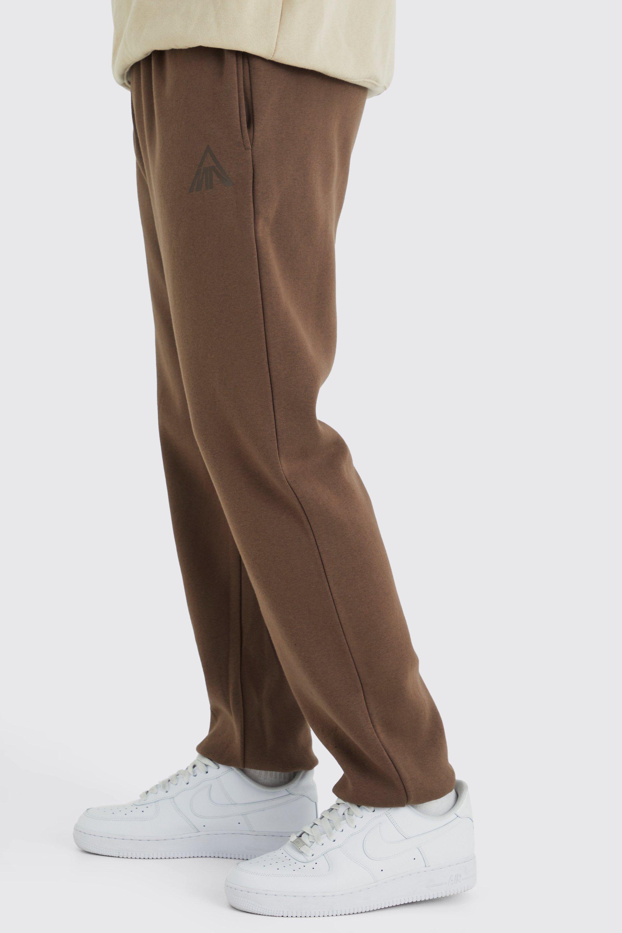 Mens Brown Tall Core Fit Man Branded Jogger, Brown