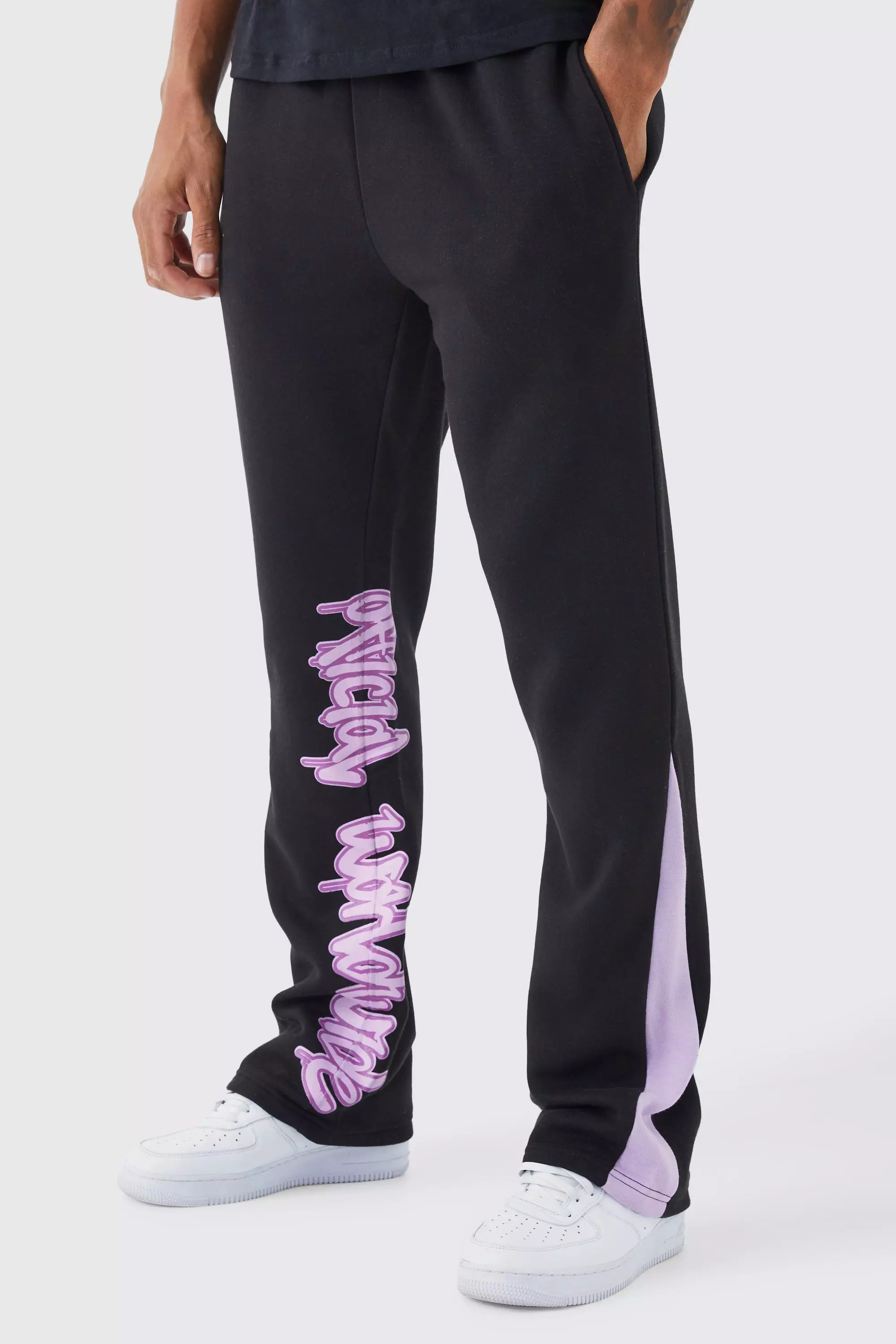 Women's Tall Athletic Pants in Black & Pink