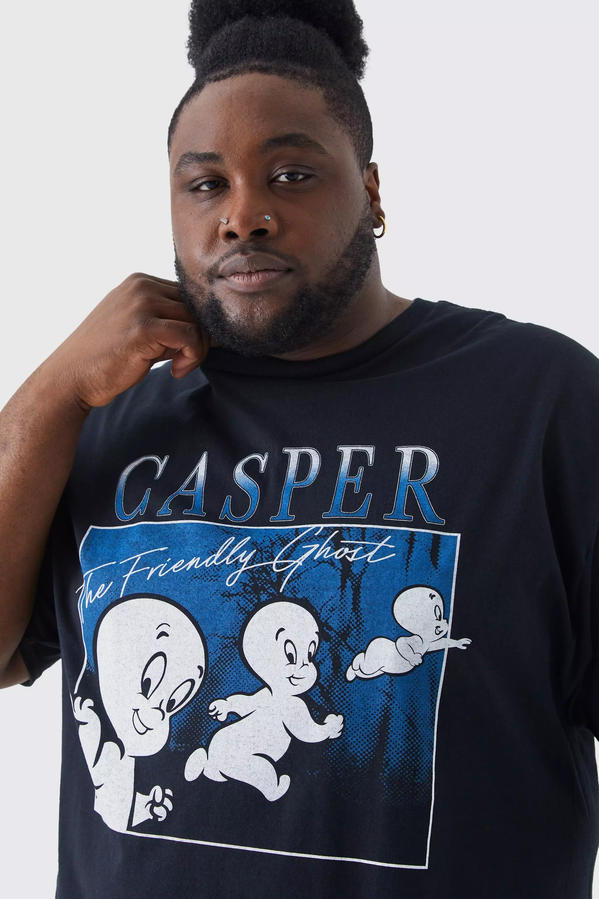 BoohooMAN Plus Casper License T-shirt in Blue for Men