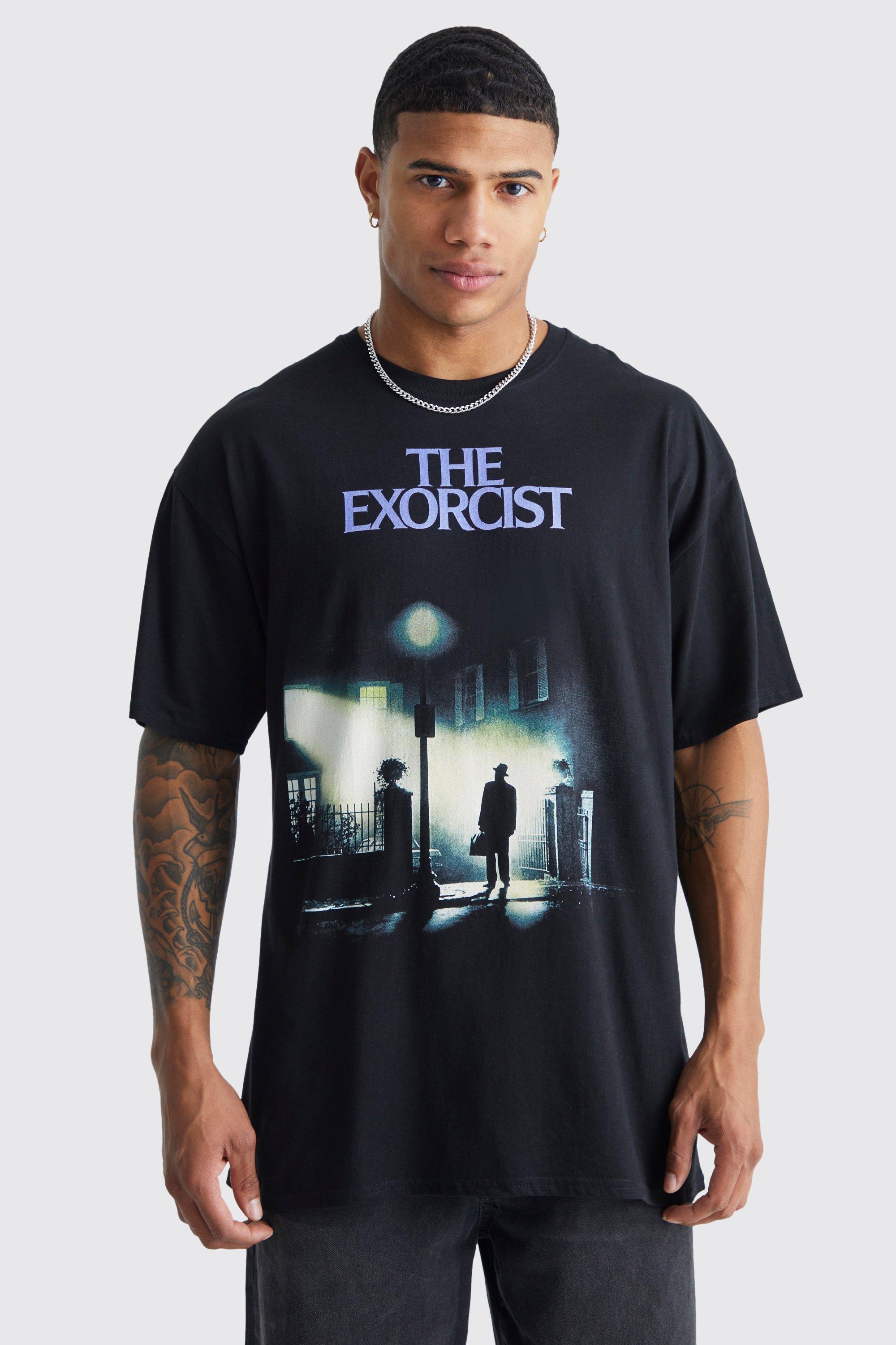 Mens Black Oversized The Exorcist License T-shirt, Black