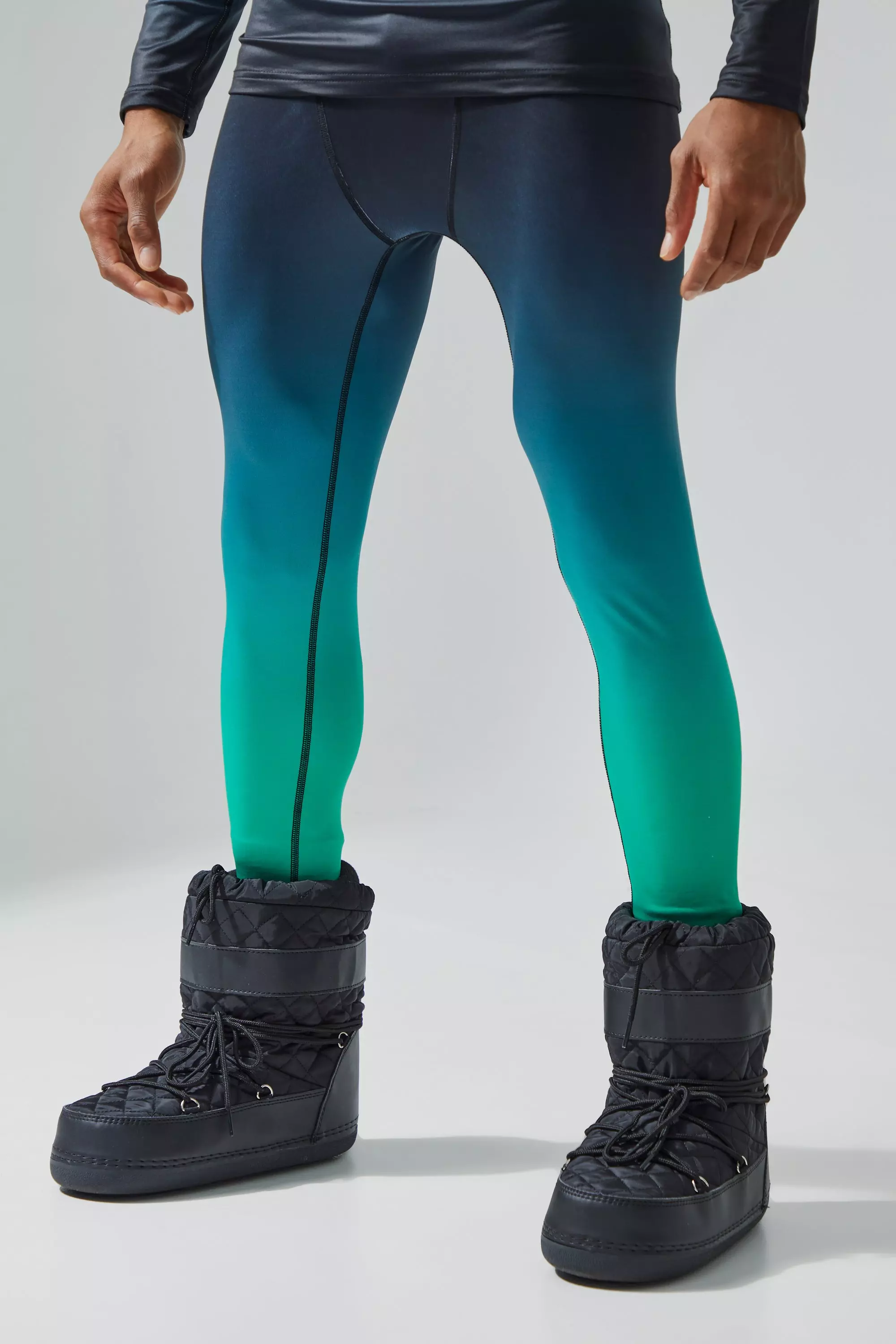 Man Active Fleece Onderlaag Leggings Met Voering