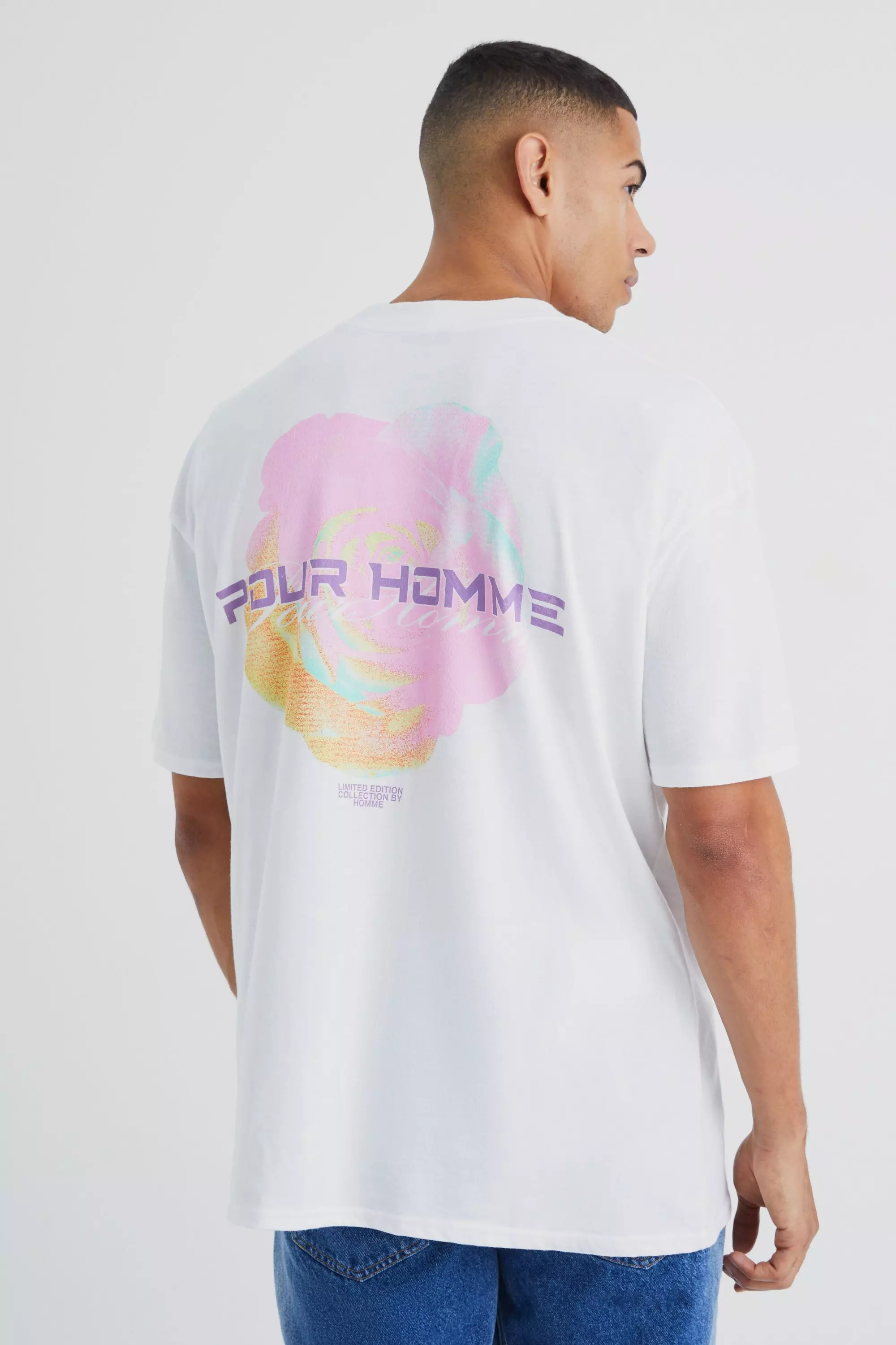 T shirt avec rose homme new arrivals