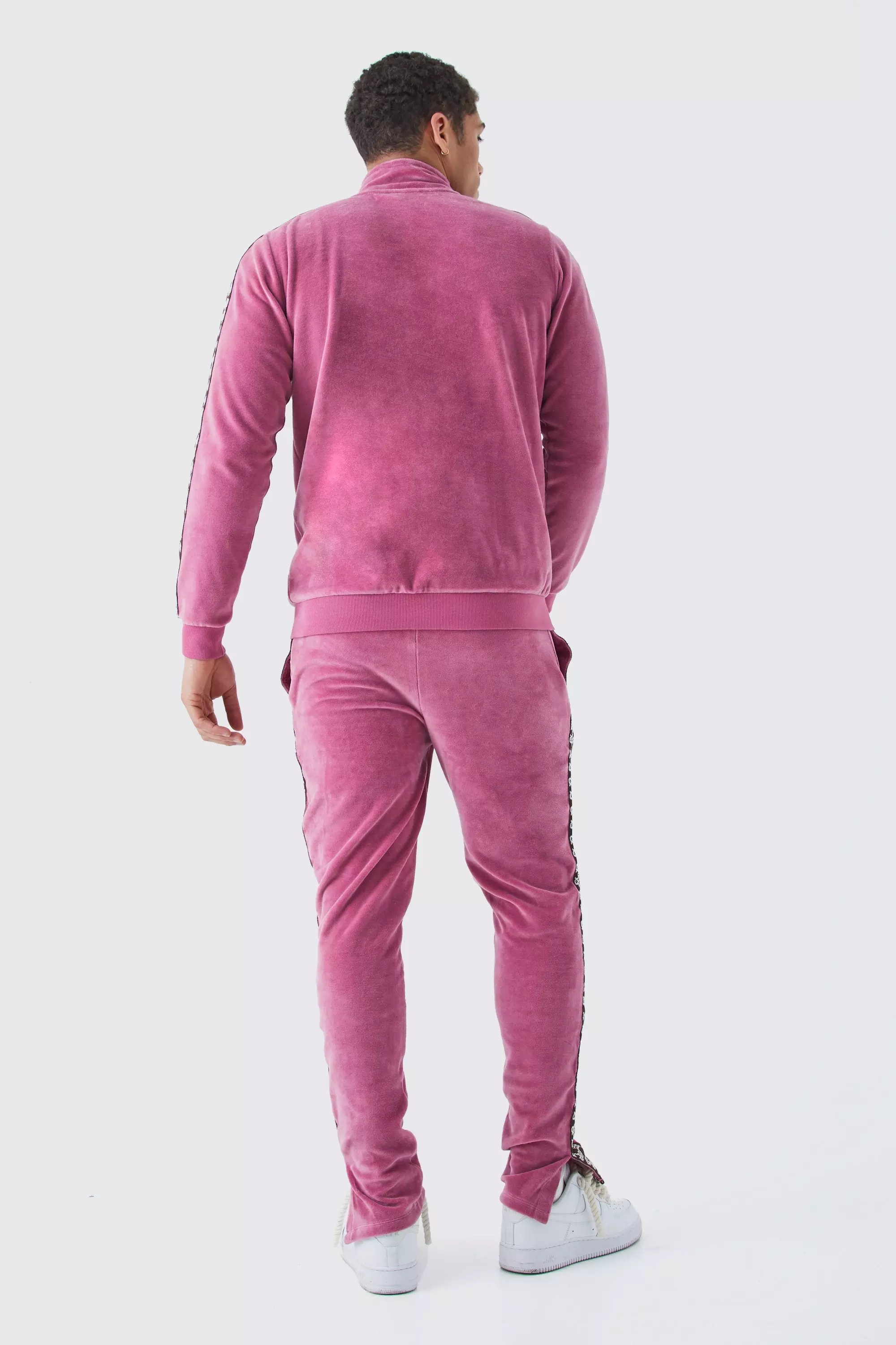 Velour tracksuit top mens top