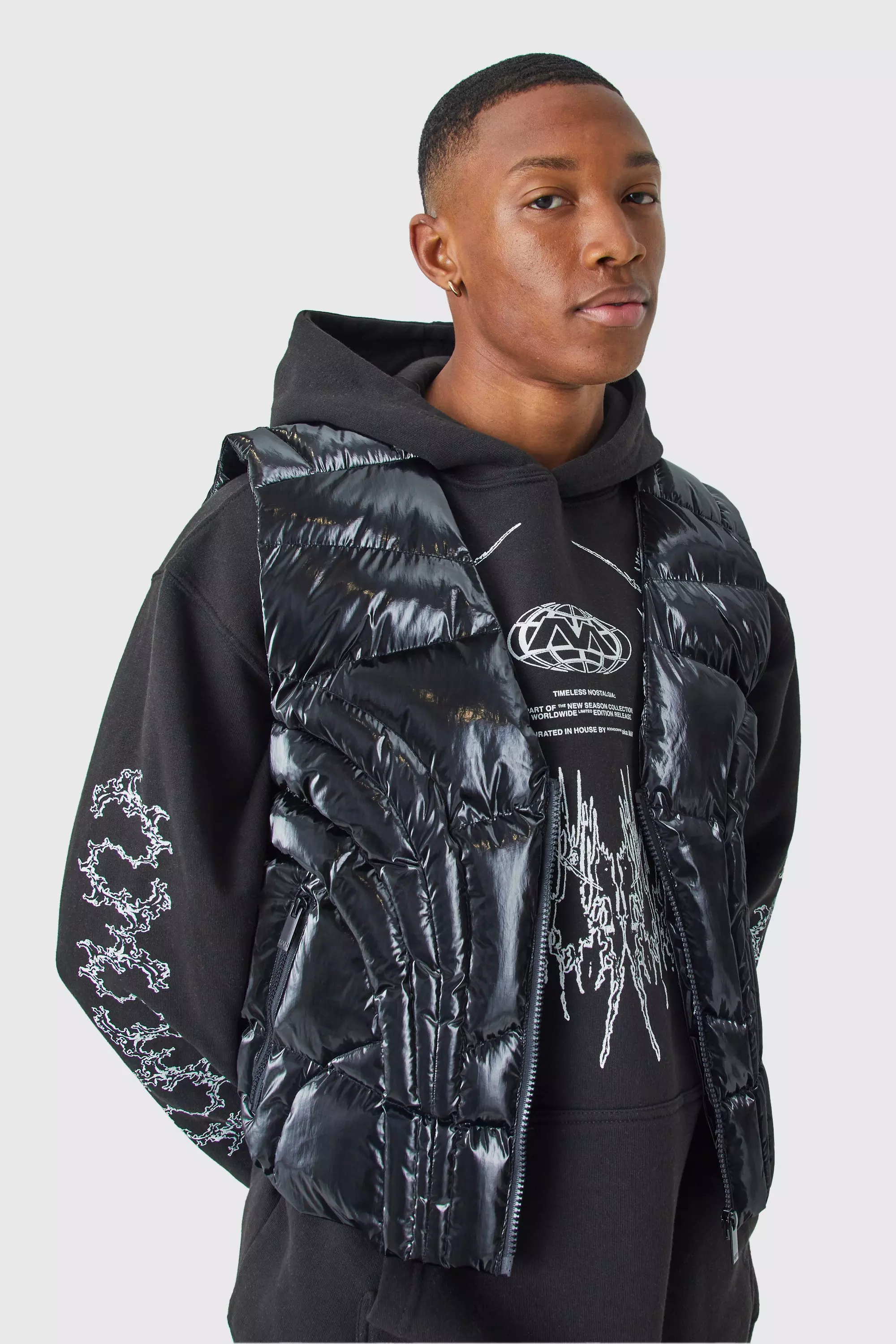 Black metallic hotsell puffer coat