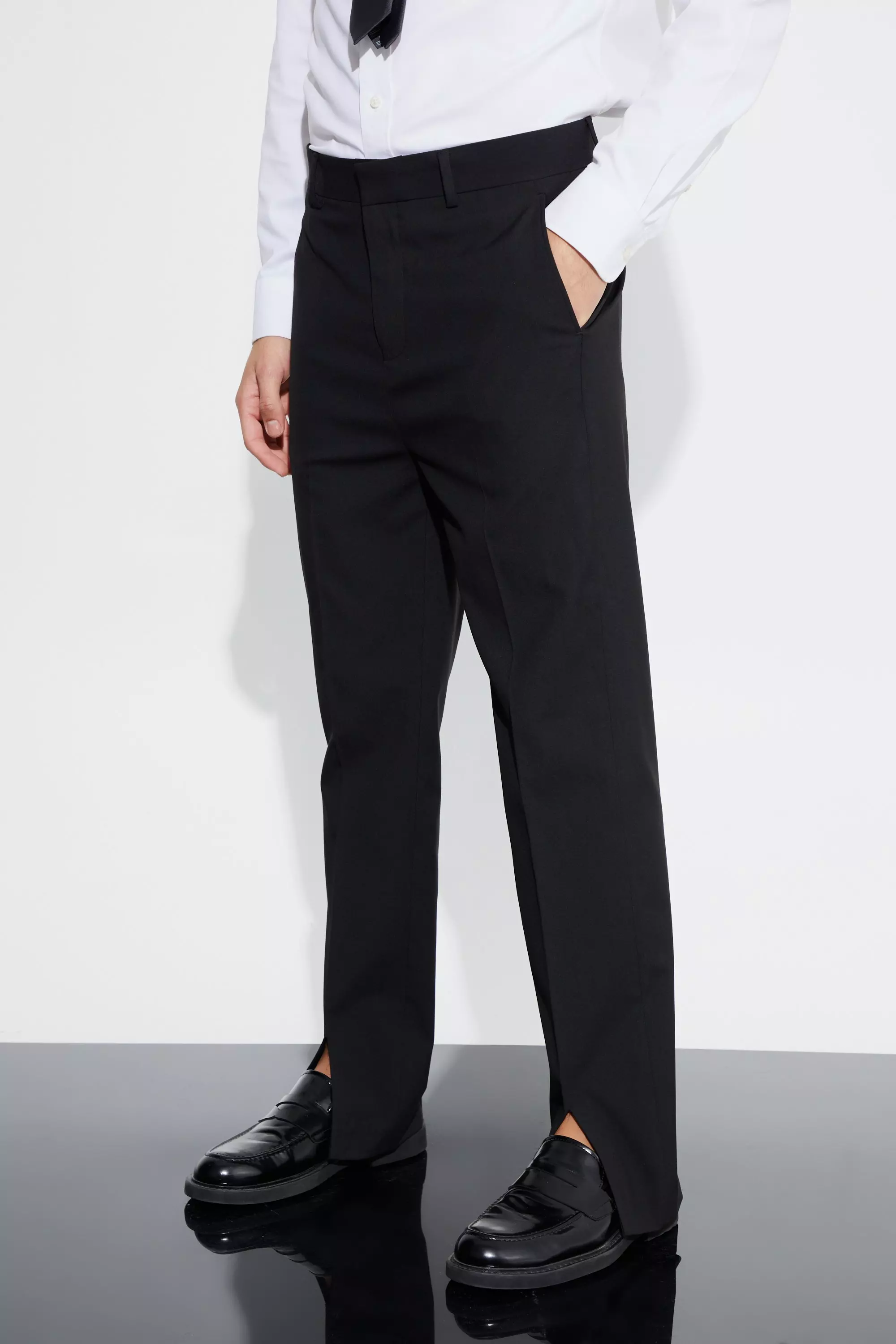 Pantalon droit fendu new arrivals