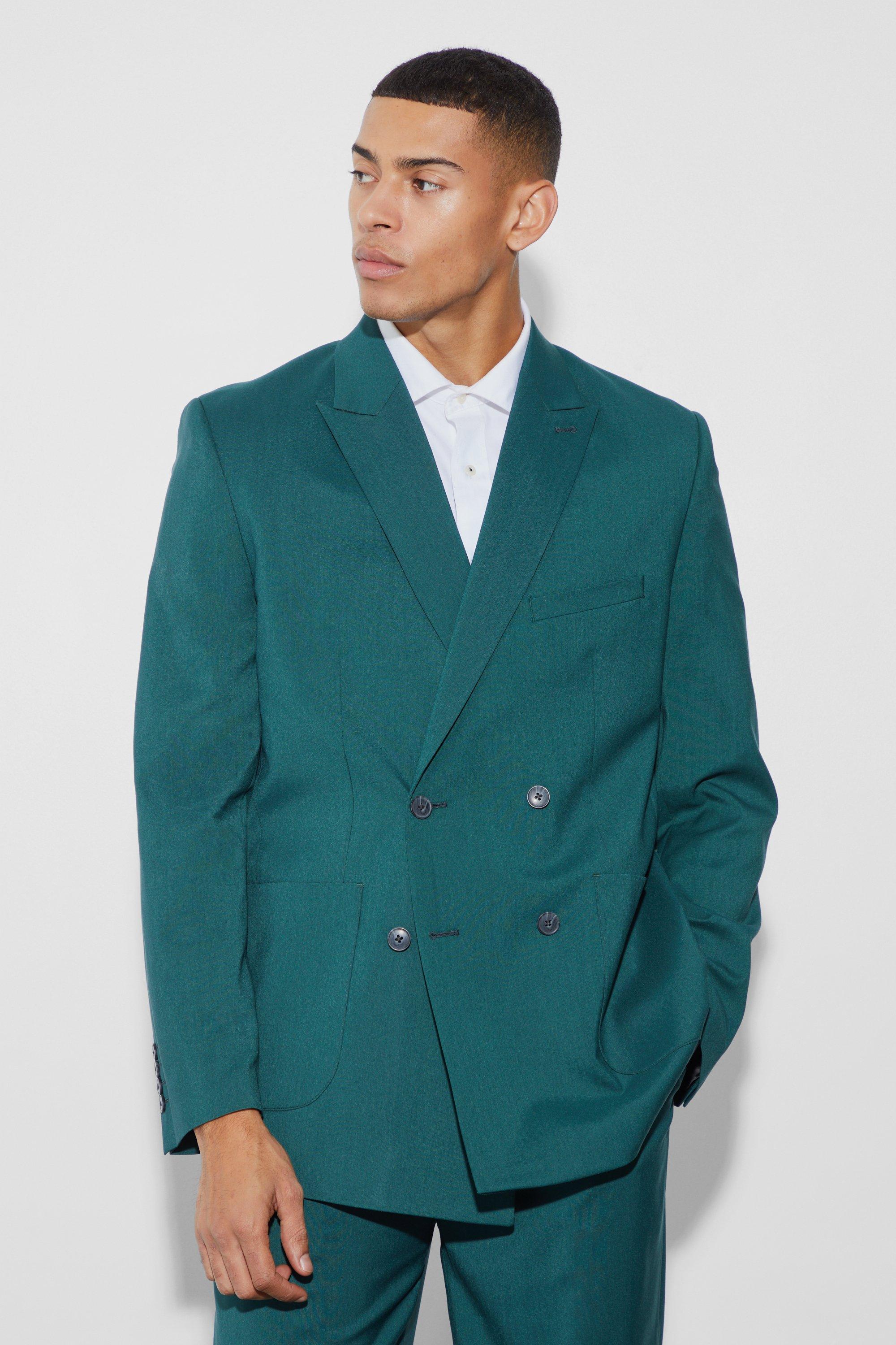 blazer ample croisé homme - vert - 34, vert