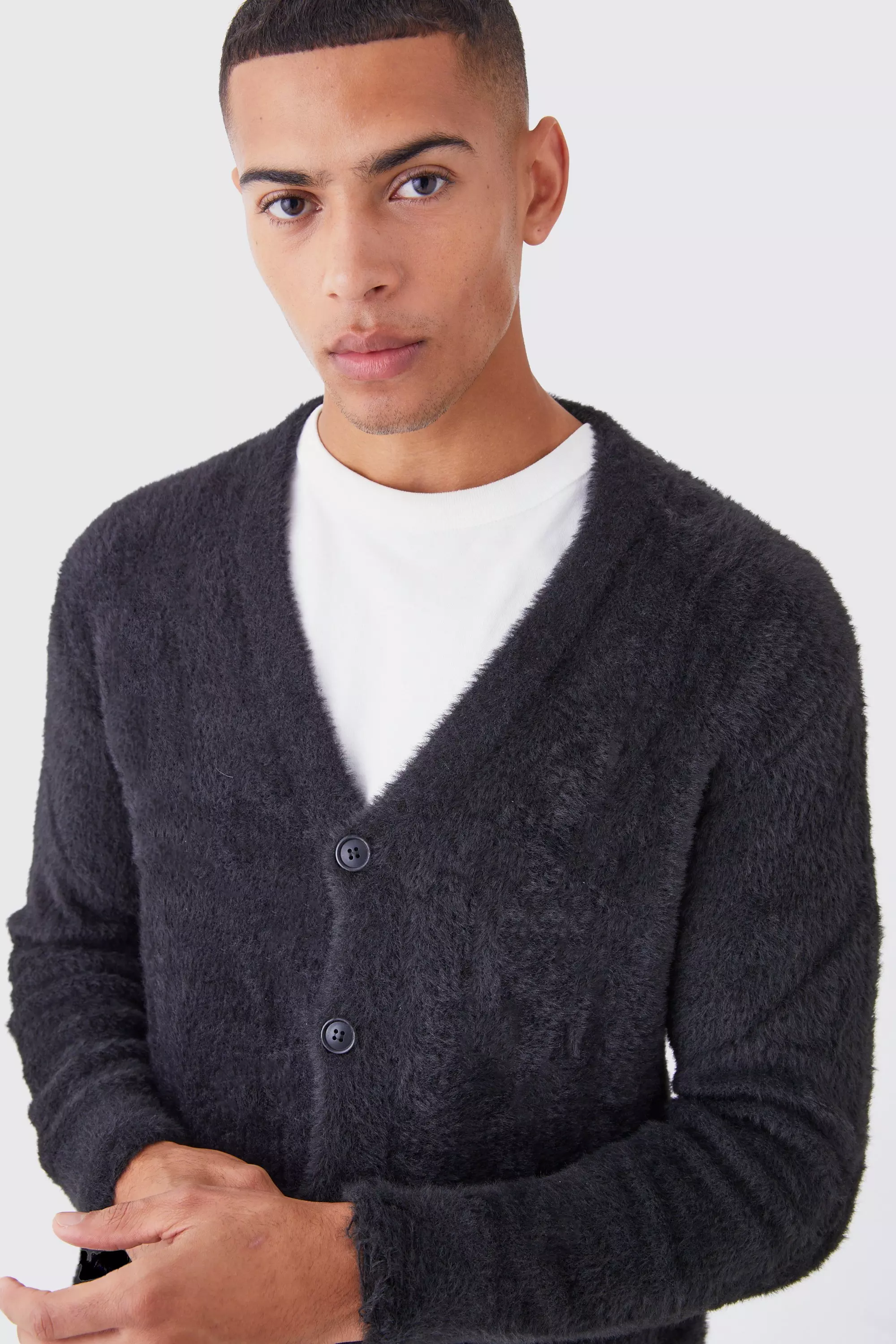 Fluffy cardigan clearance men