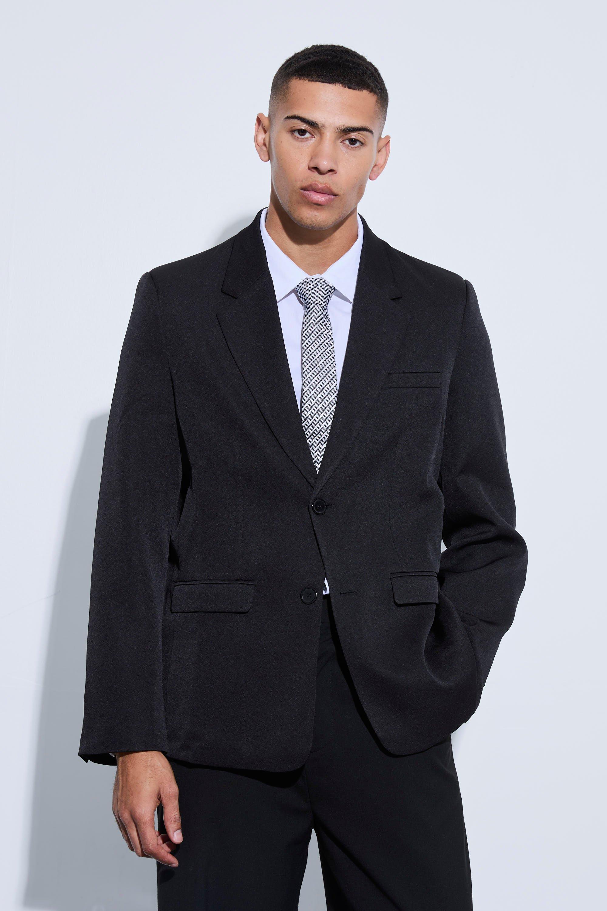 Mens Black Mix & Match Slim Fit Blazer, Black