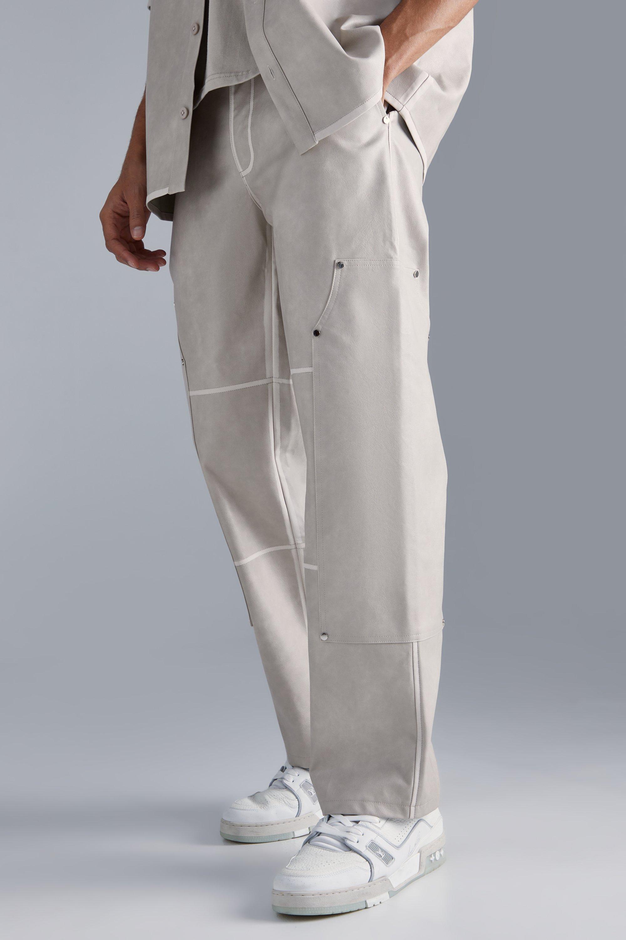 pantalon large à coutures apparentes homme - ecru - 32, ecru