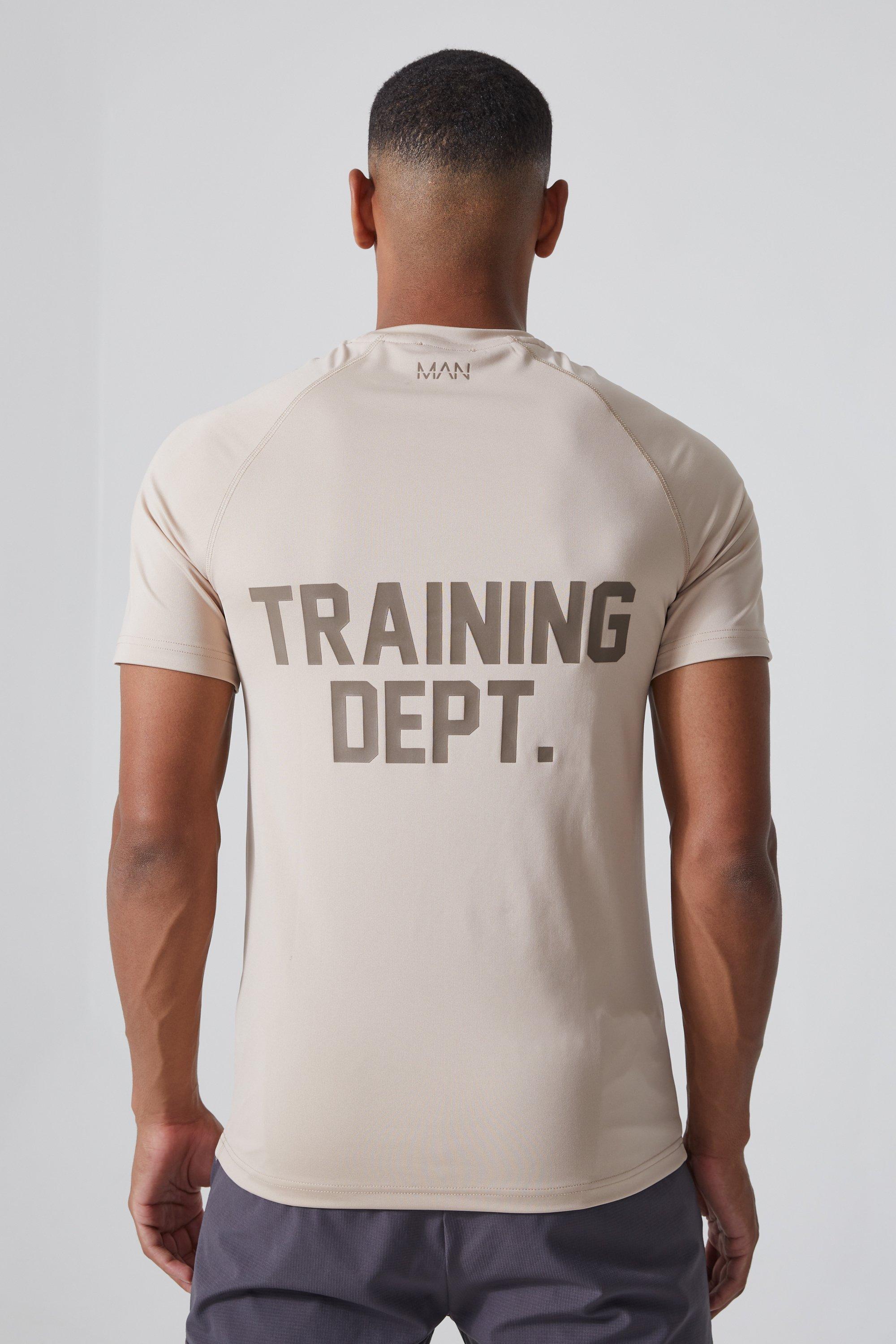 Image of T-shirt attillata Man Active Training Dept, Beige