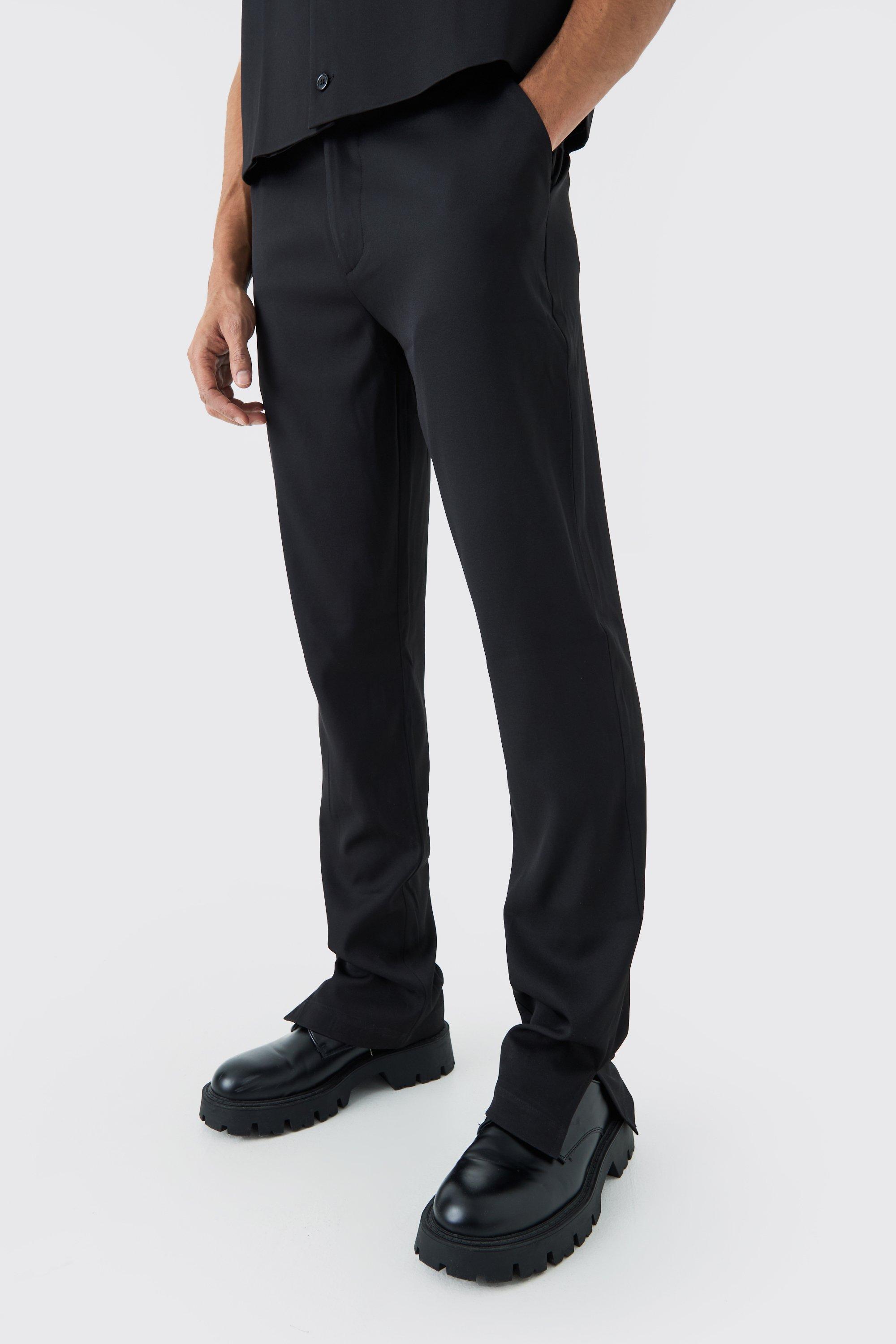 pantalon de tailleur à fentes homme - noir - 28, noir