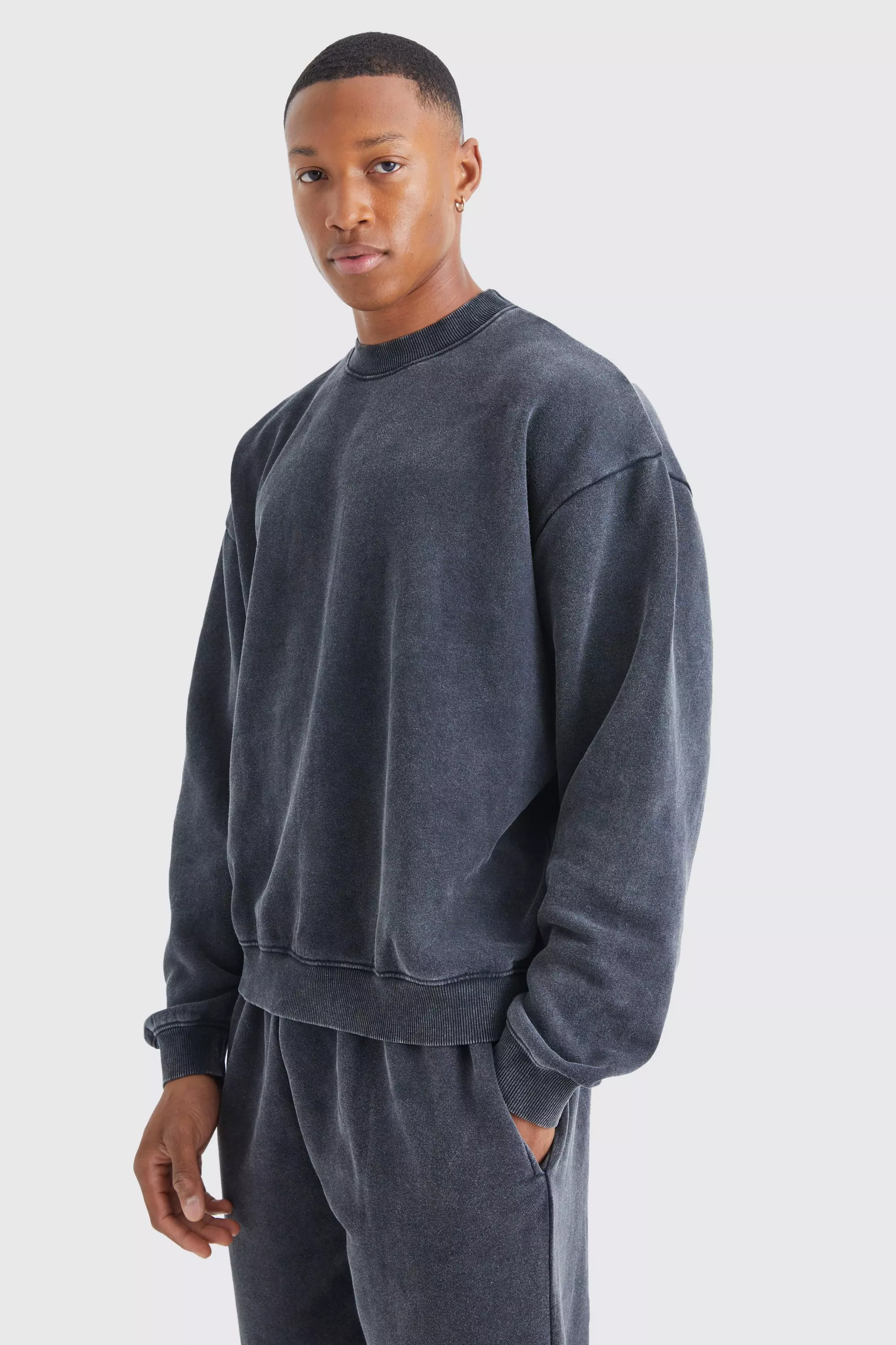 Grey velour clearance sweatshirt