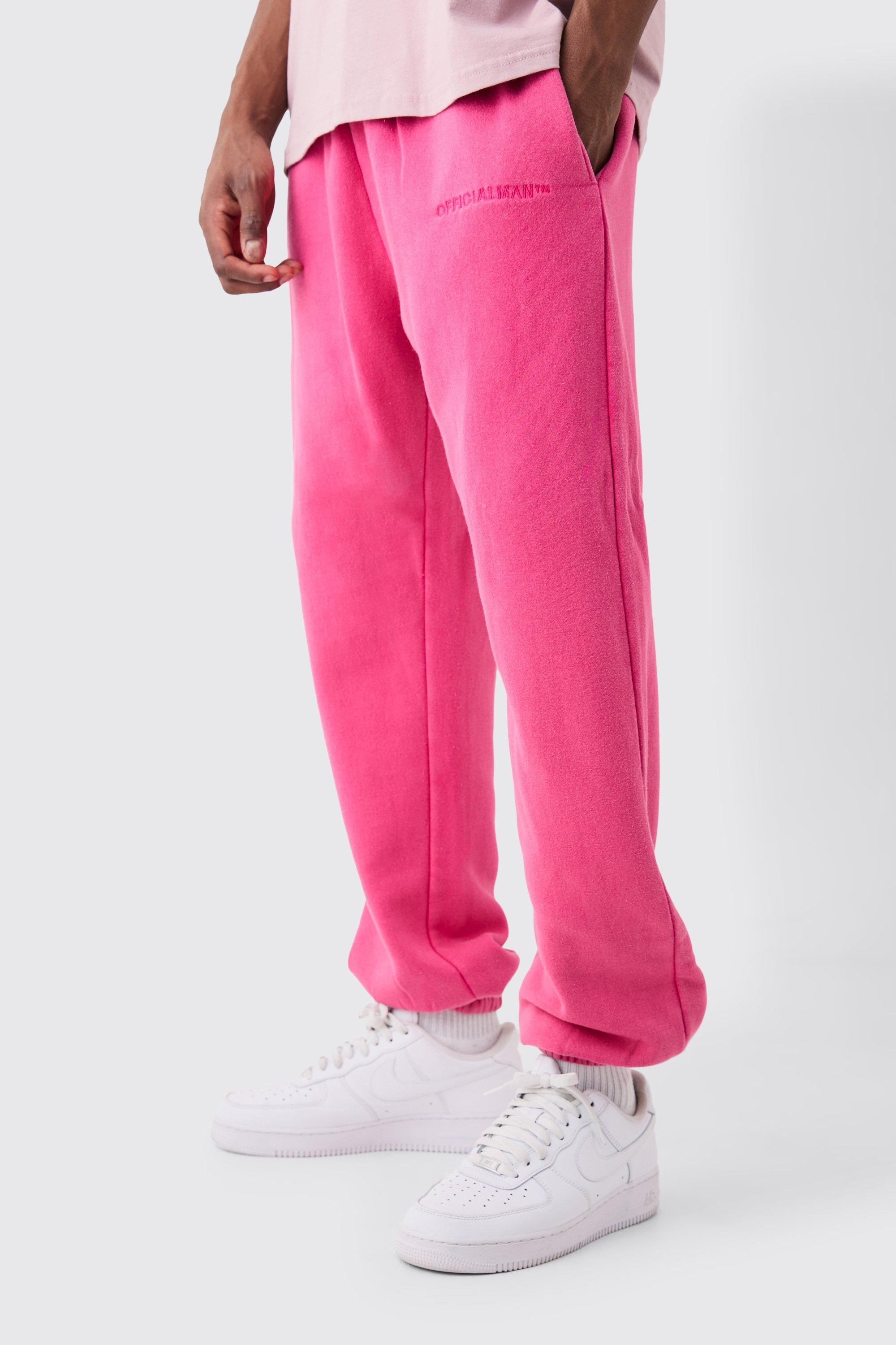 Mens Pink Core Fit Official Washed Jogger, Pink