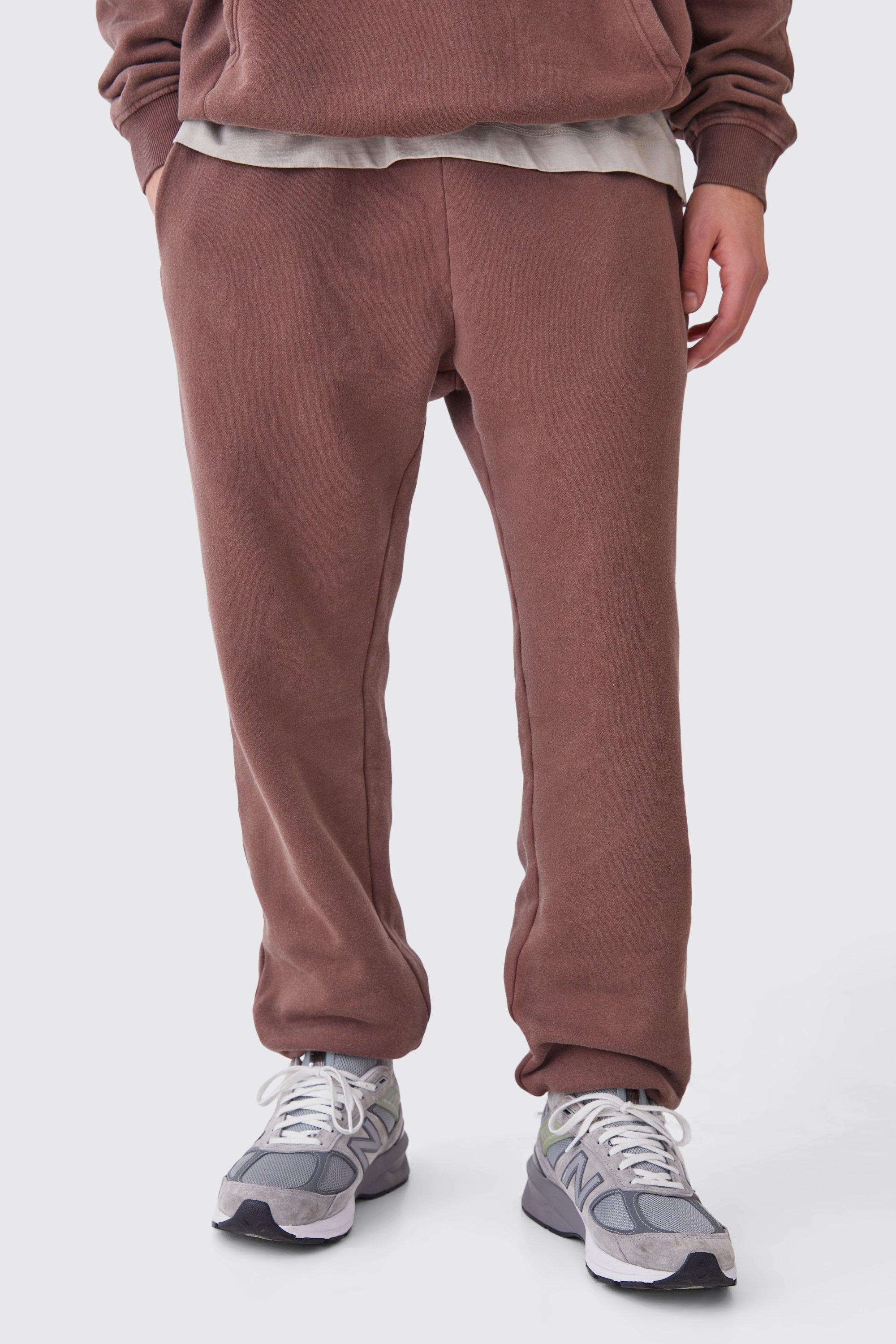 Mens Brown Core Fit Washed Jogger, Brown