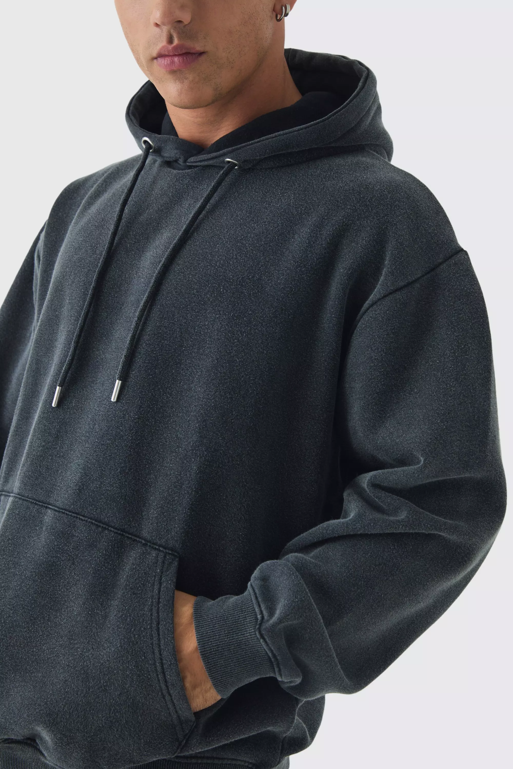 Grey acid 2025 wash hoodie