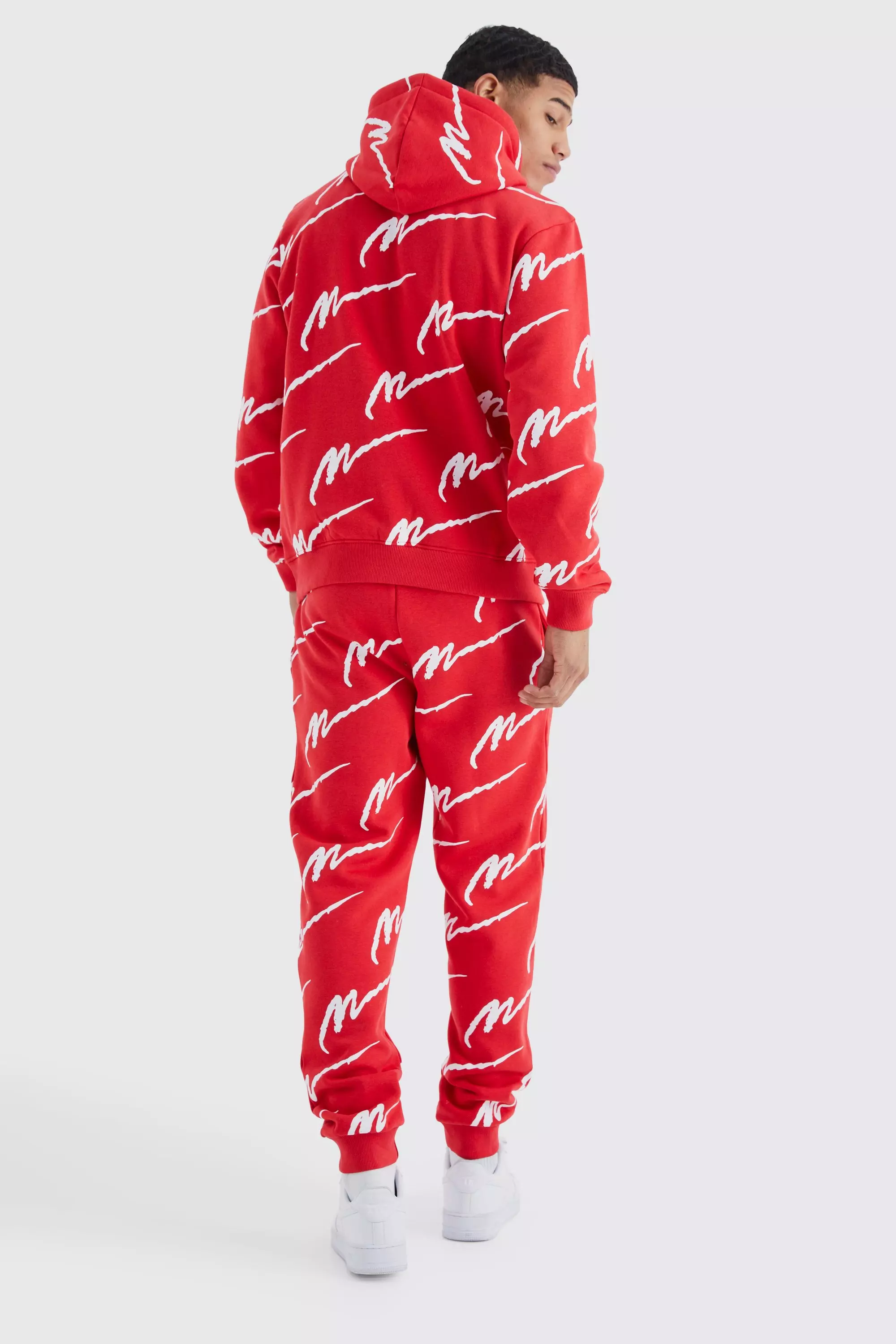 All over man 2025 printed hooded tracksuit