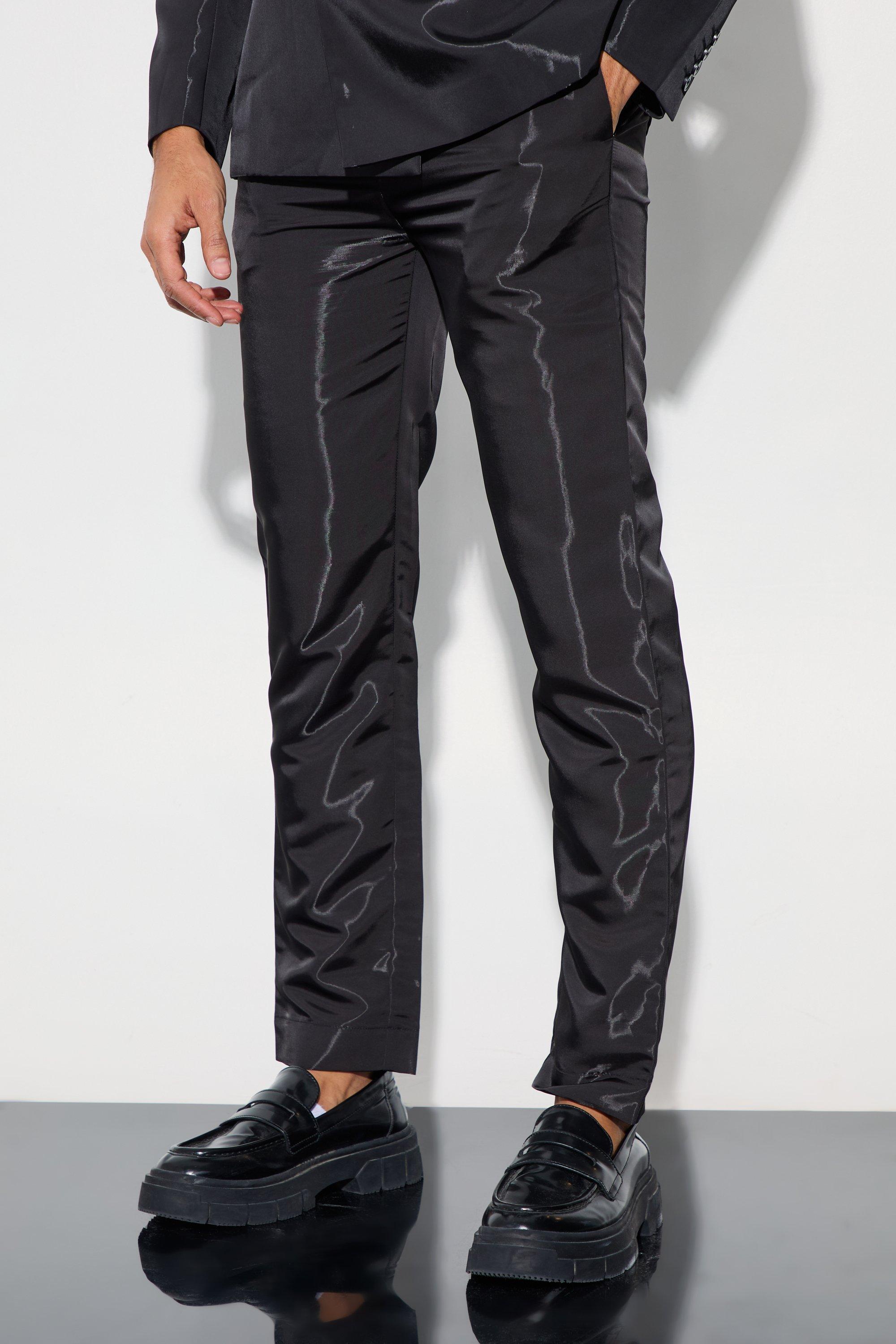 pantalon de costume droit métallisé homme - noir - 36, noir