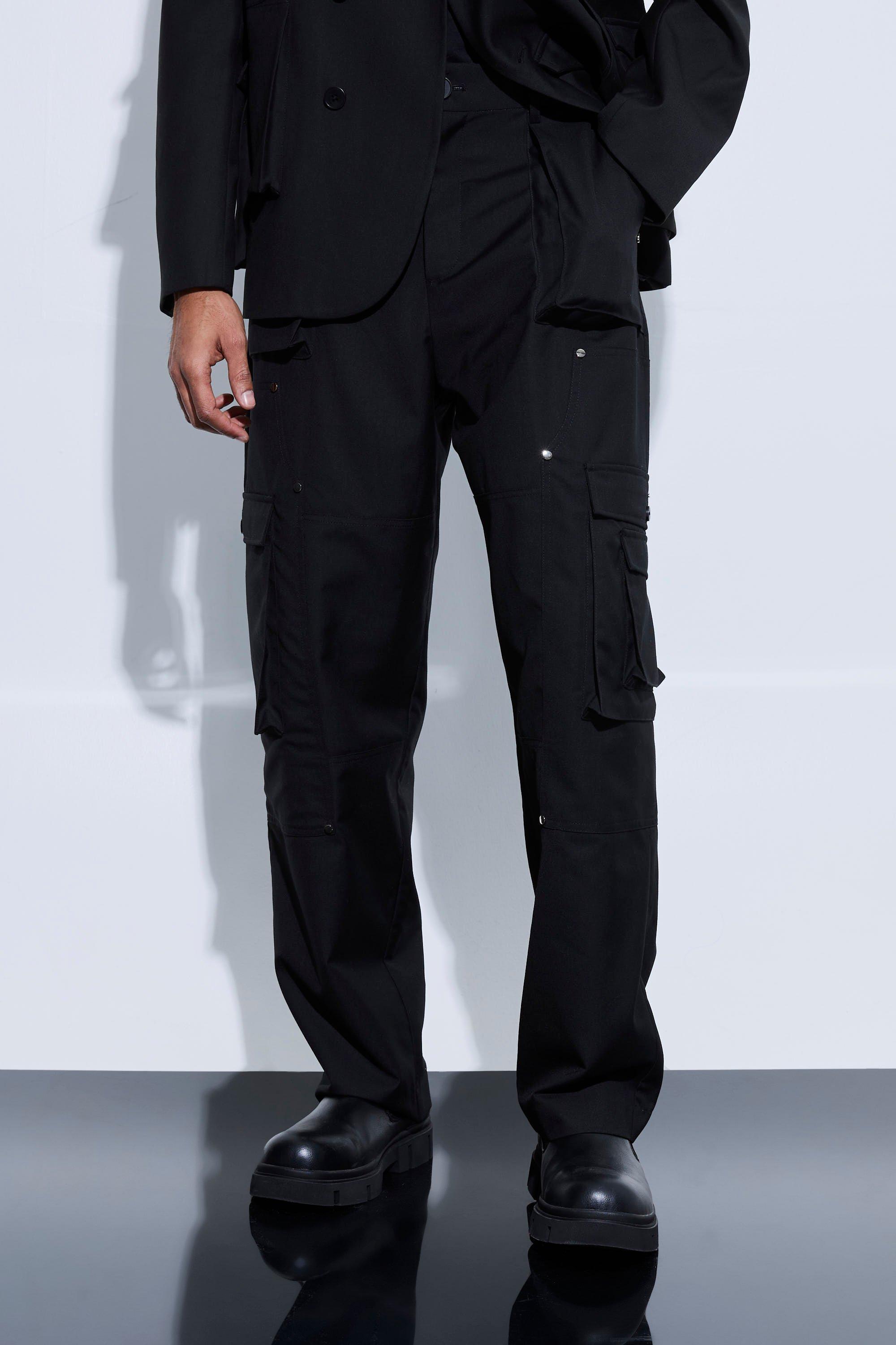 pantalon cargo large homme - noir - 36, noir