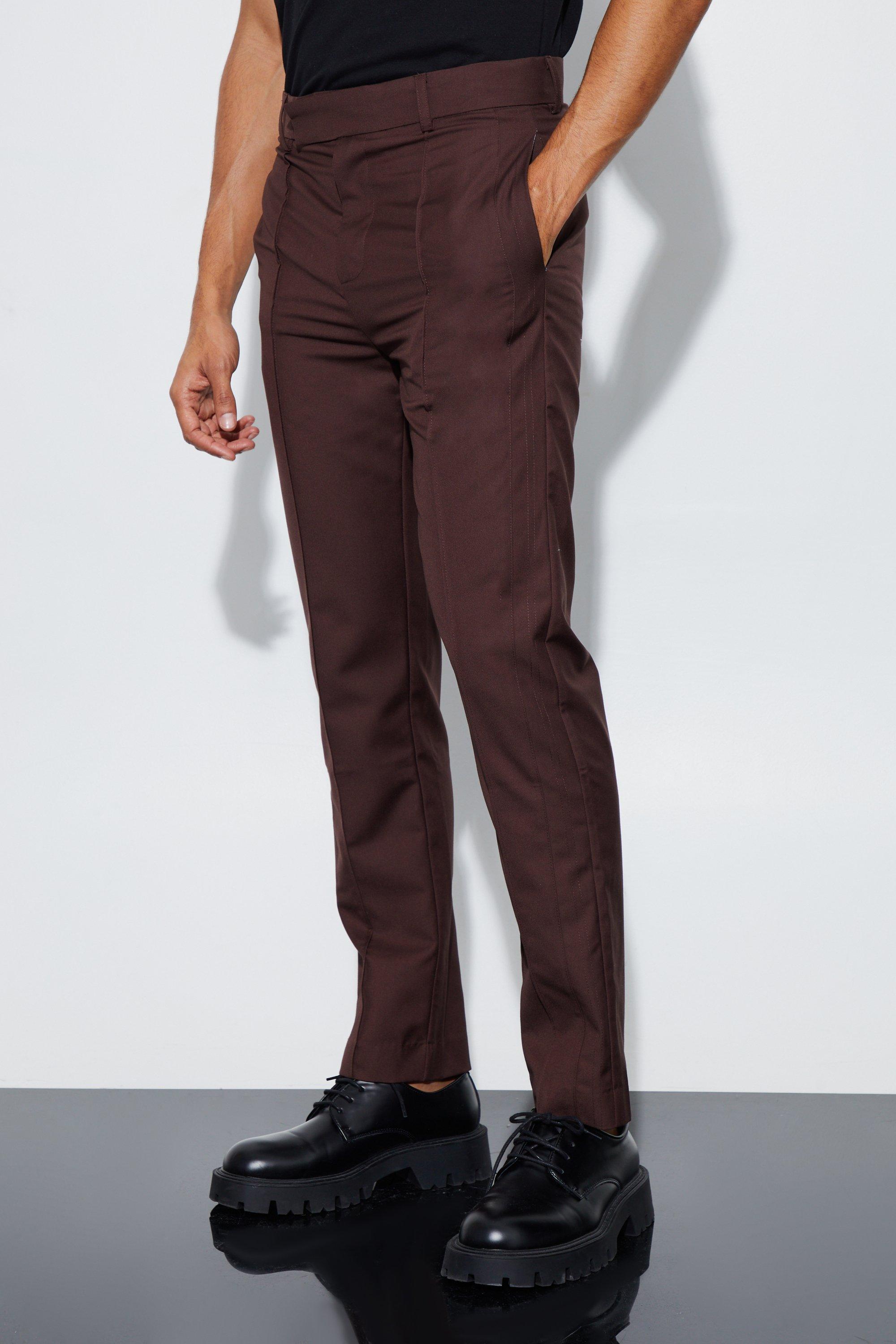 pantalon de costume droit homme - brun - 34, brun