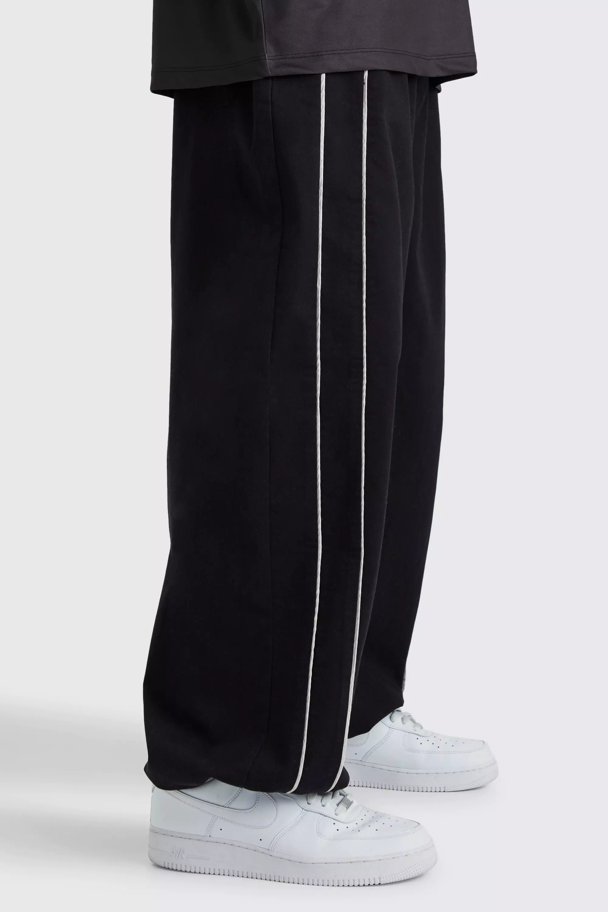 Bungee Waist Stripe Twill Parachute Pants