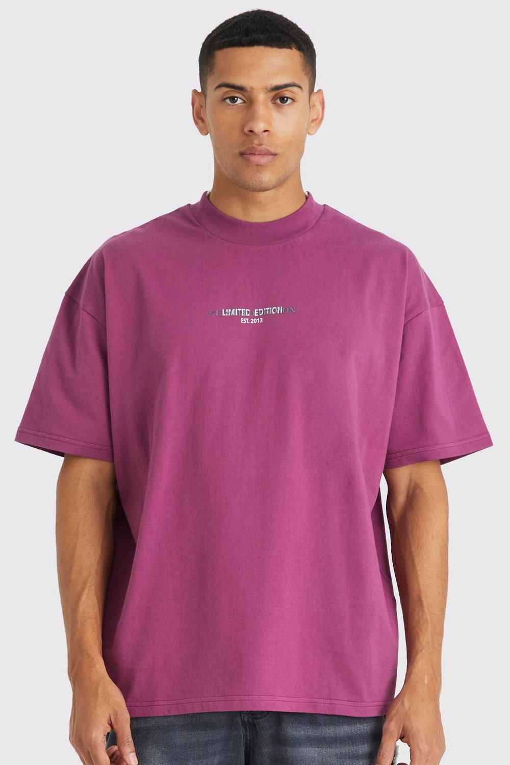 Mens Pink Heavyweight Oversized T-shirt, Pink