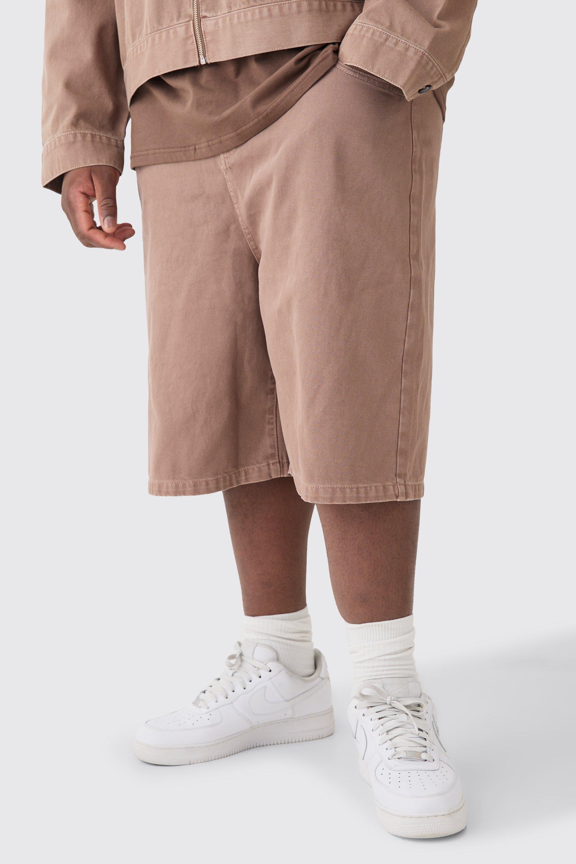 Image of Pantaloni tuta Plus Size in denim sovratinto, Brown
