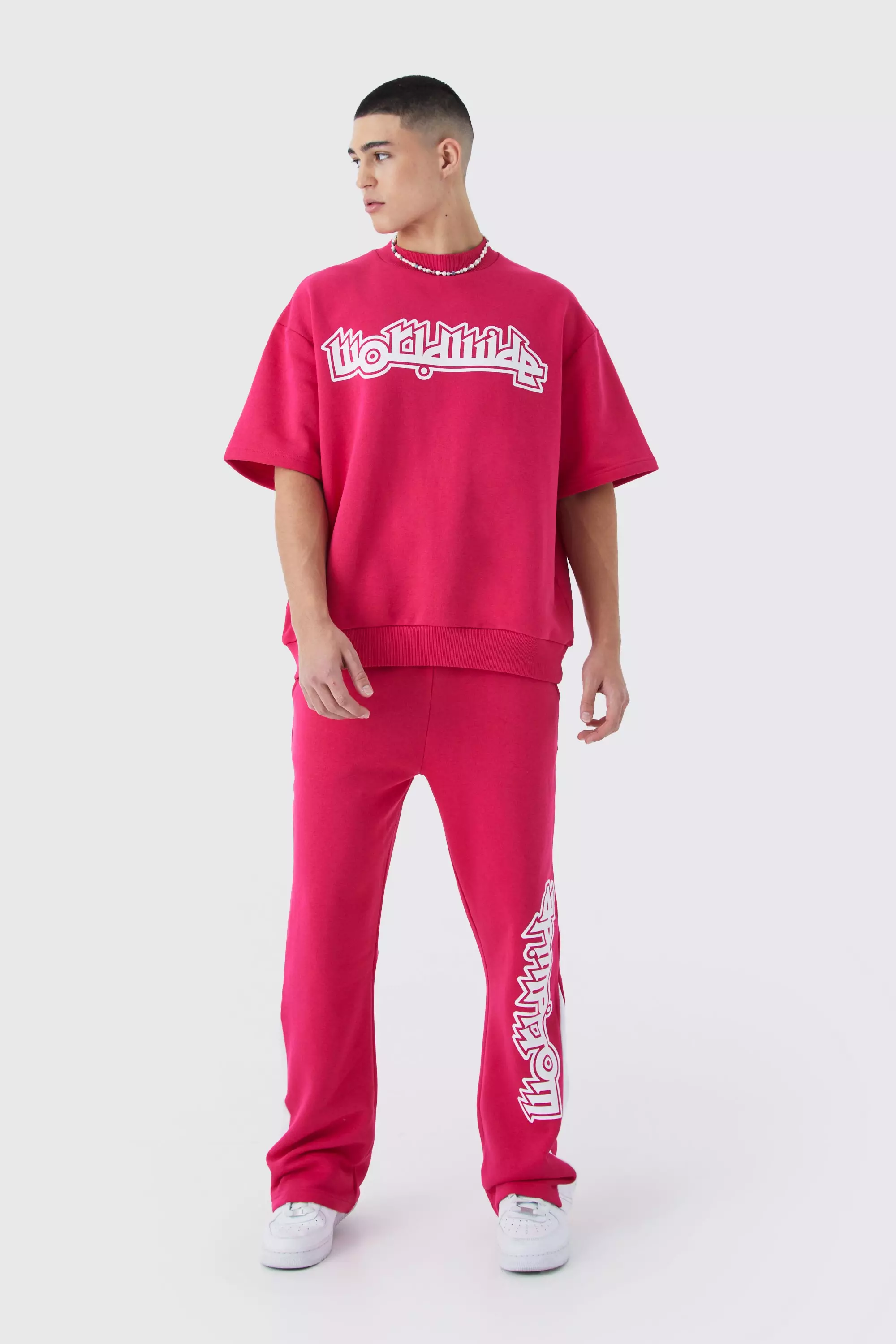 Half pink discount half blue sweatpants