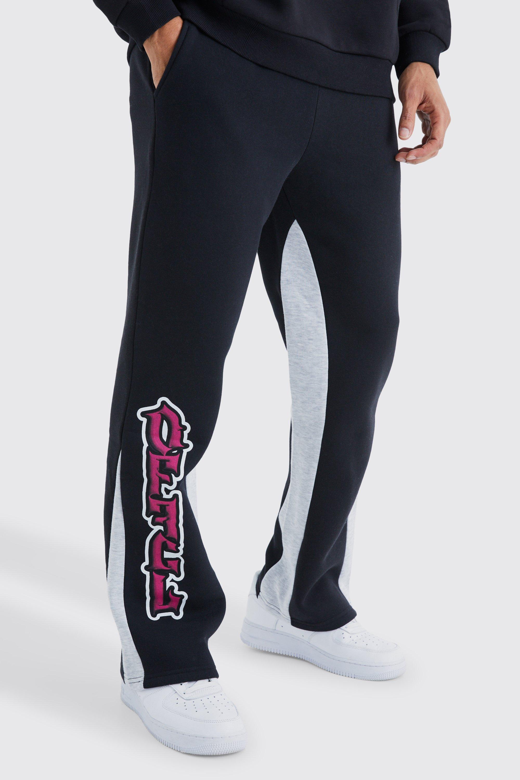 Mens Black Official Graffiti Gusset Joggers, Black