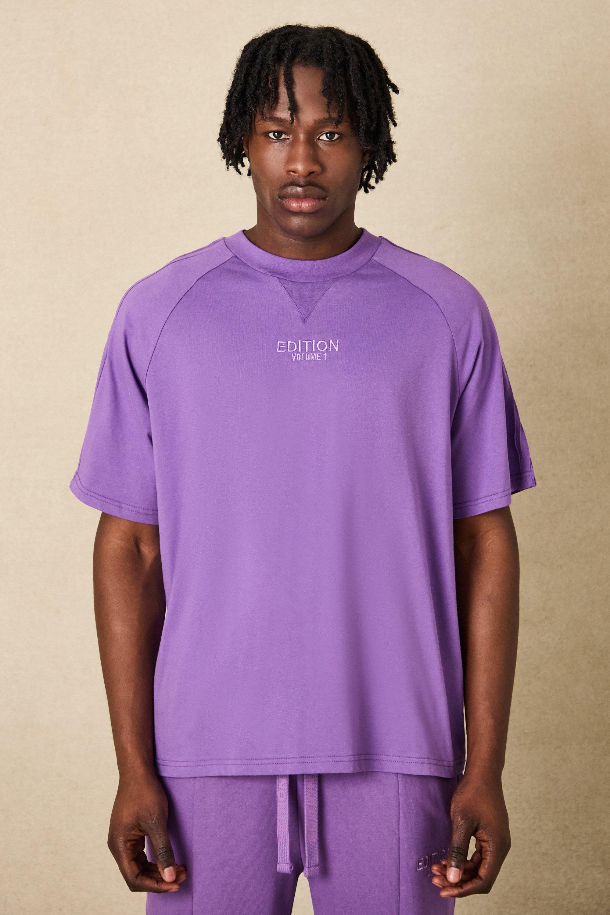 Image of T-shirt pesante oversize EDITION con nervature, Purple