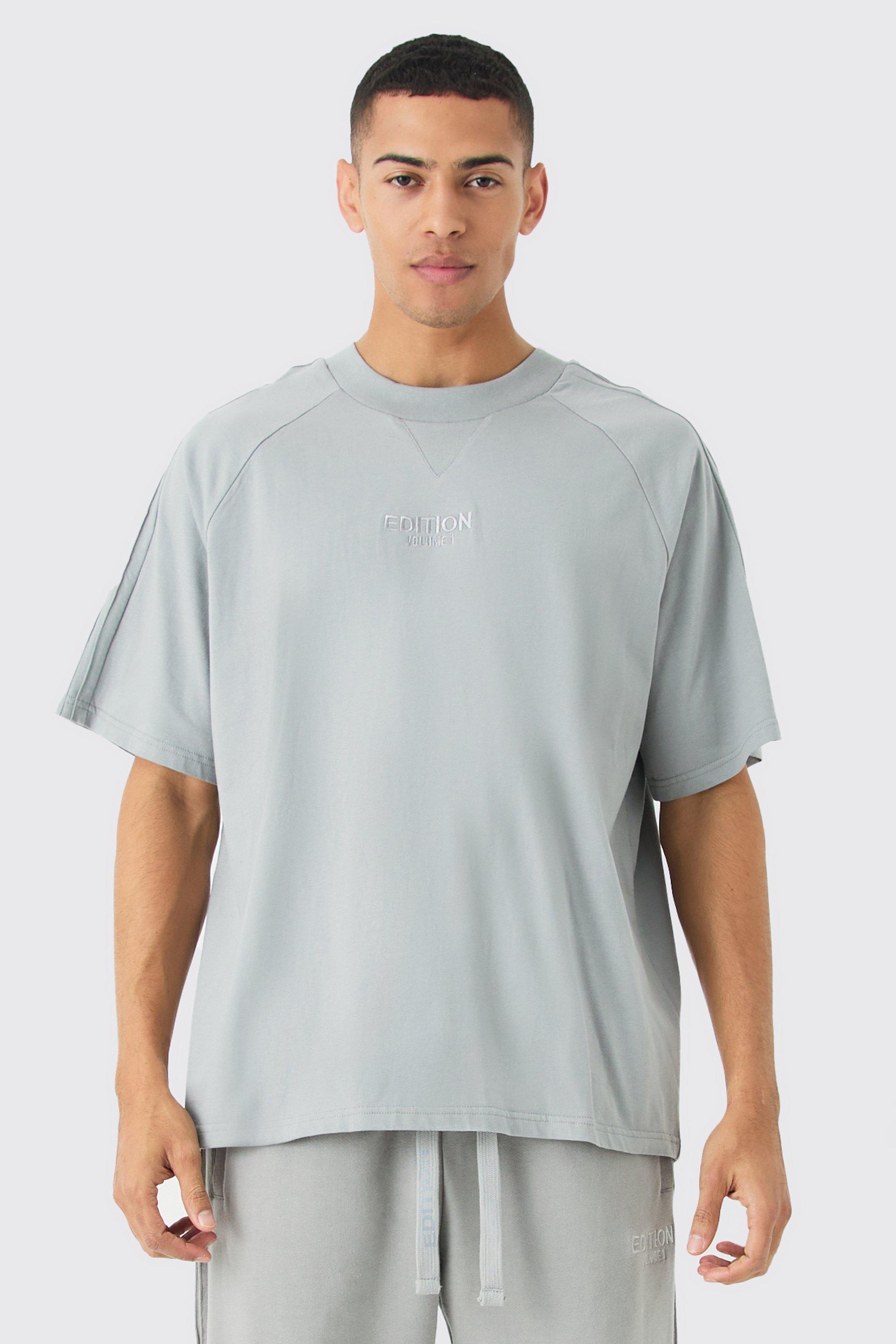 Image of T-shirt pesante oversize EDITION con nervature, Grigio