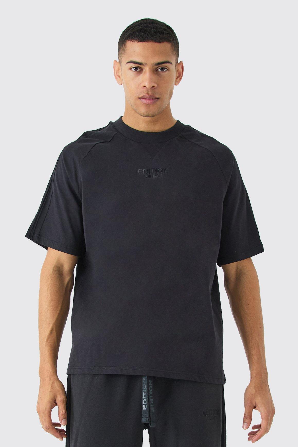 Image of T-shirt pesante oversize EDITION con nervature, Nero
