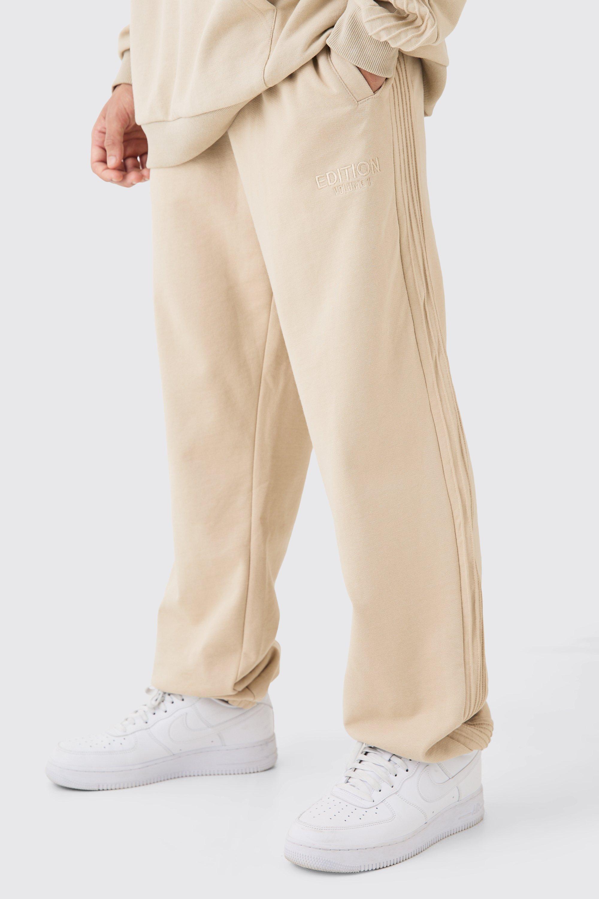 Image of Pantaloni tuta pesanti rilassati EDITION con spacco sul fondo, Beige