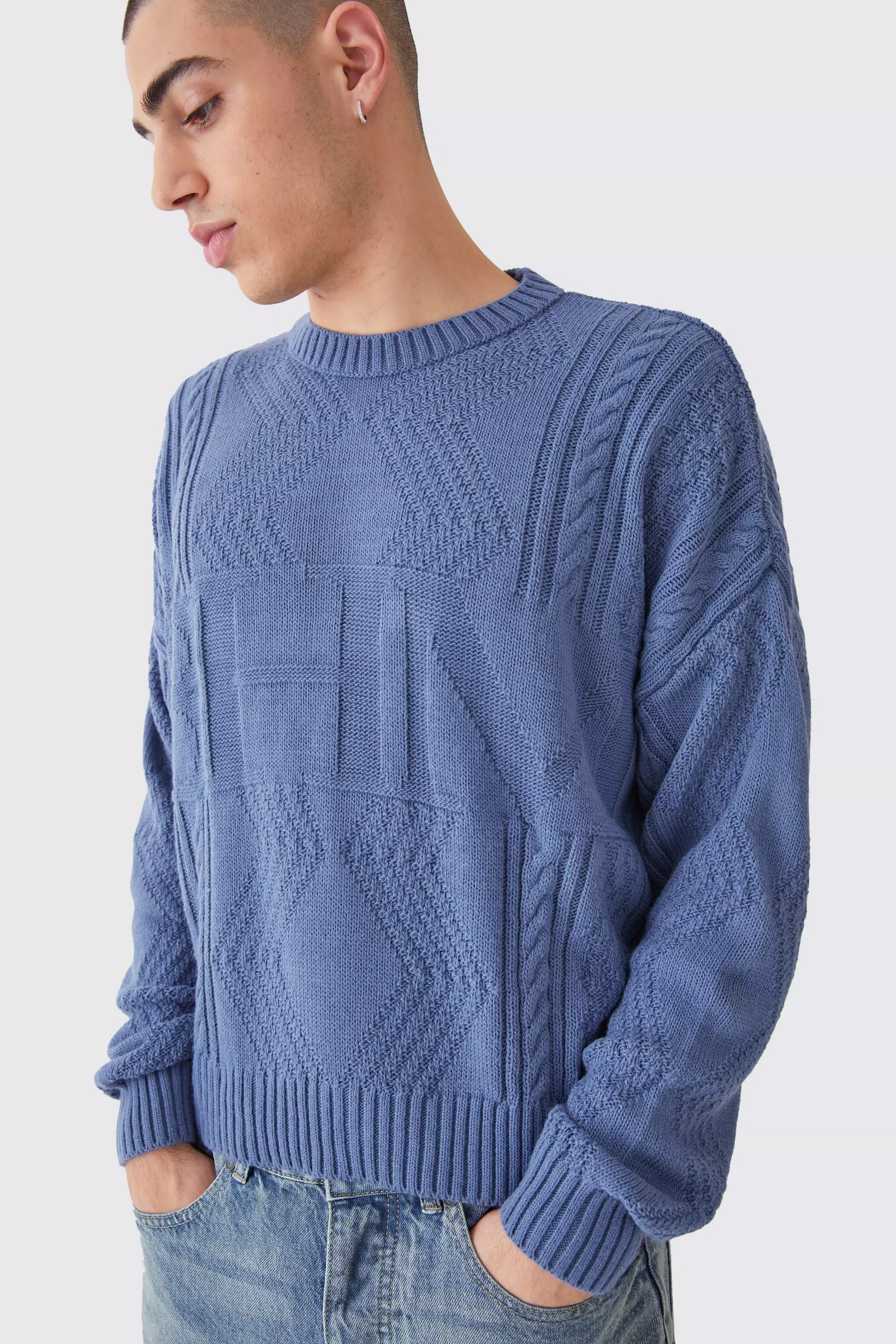 Mens oversized sale knitted jumper