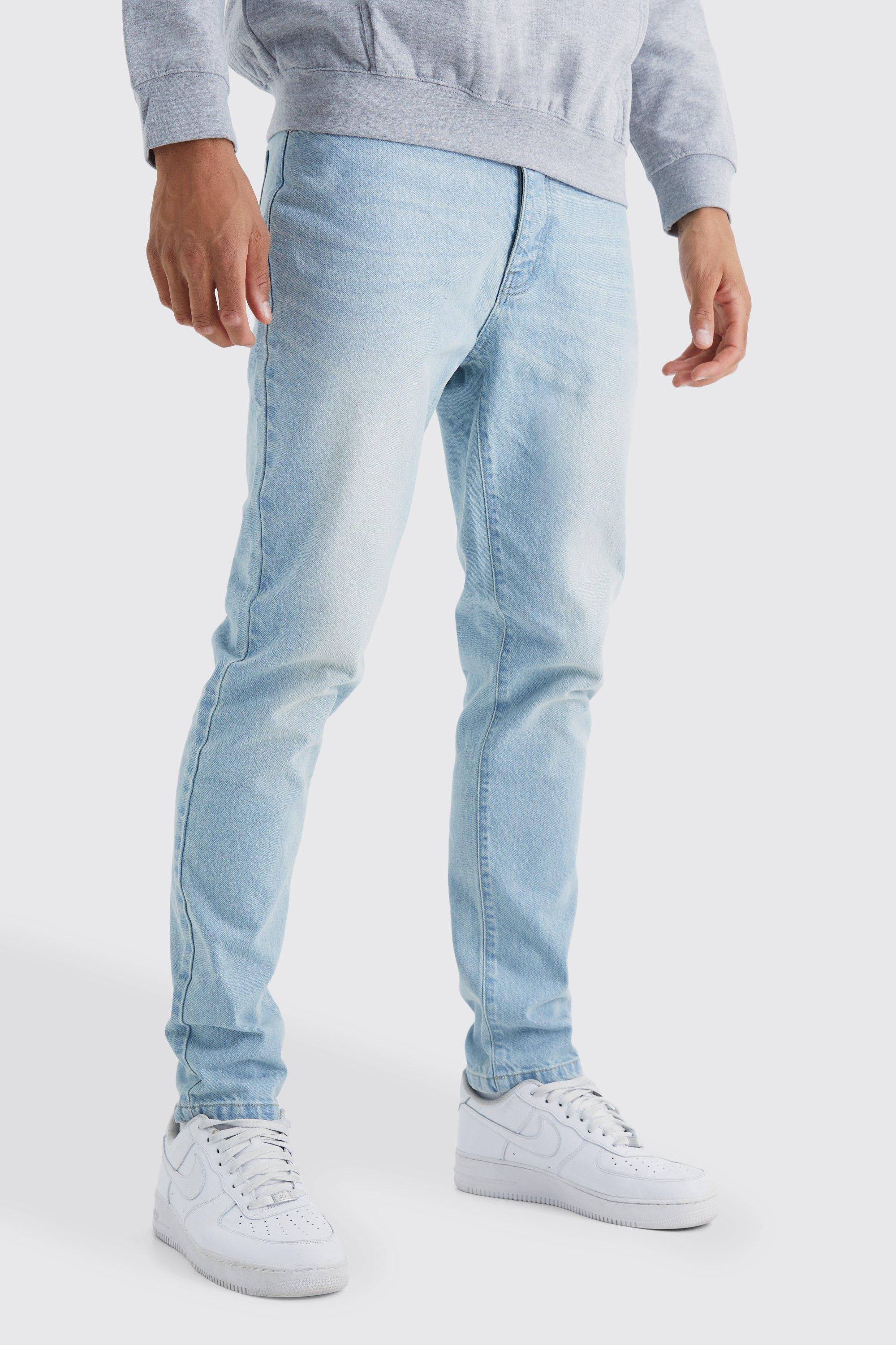 Mens Blue Tall Tapered Fit Jeans, Blue