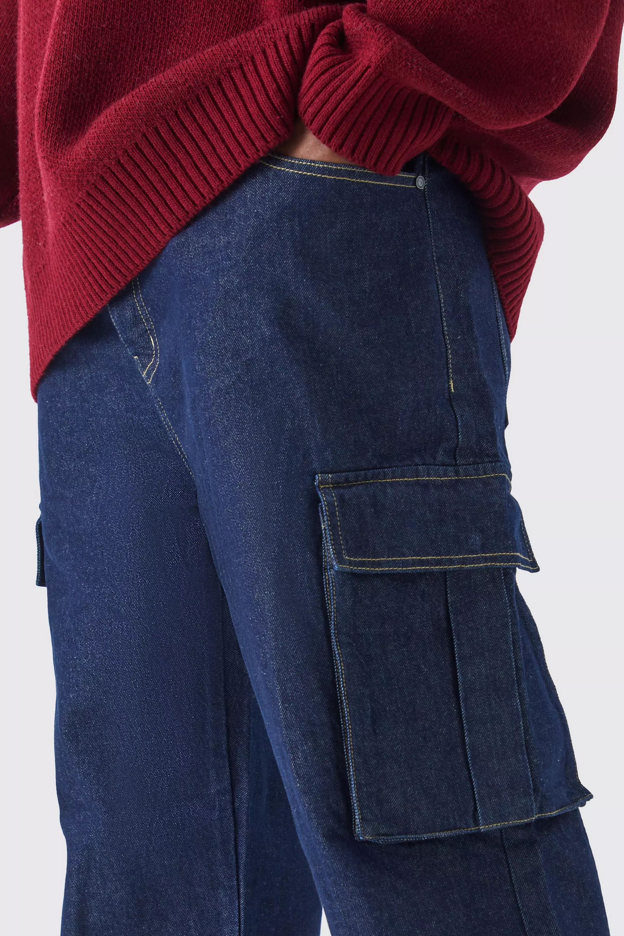Plus Relaxed Rigid Cargo Jeans