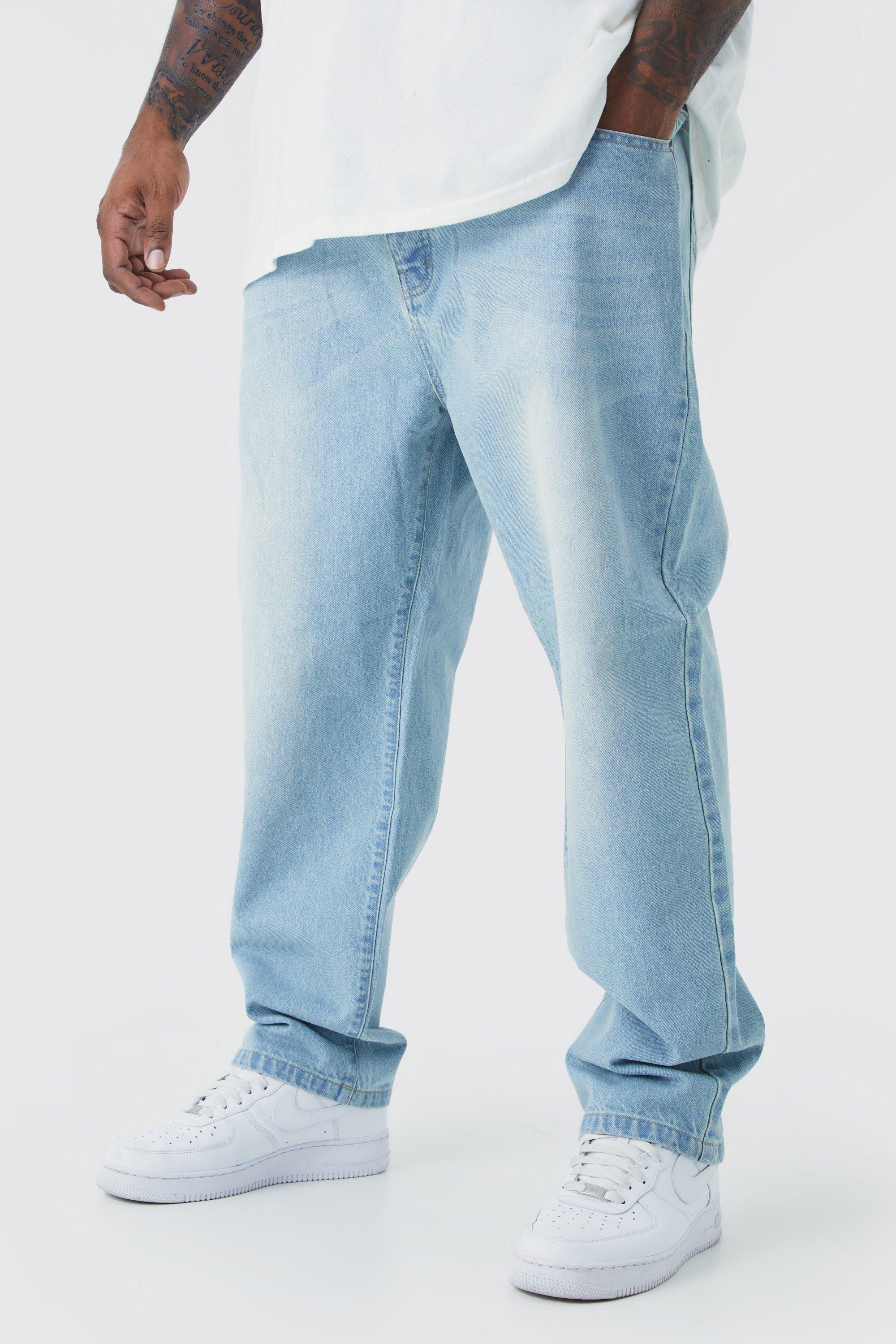 Mens Blue Plus Tapered Fit Jeans, Blue