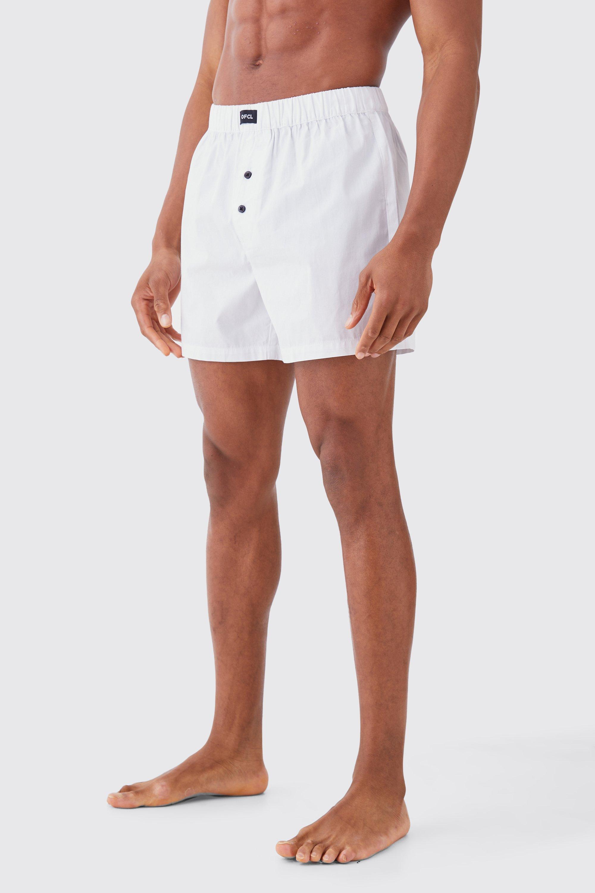 Mens White Ofcl Woven Boxer Shorts, White