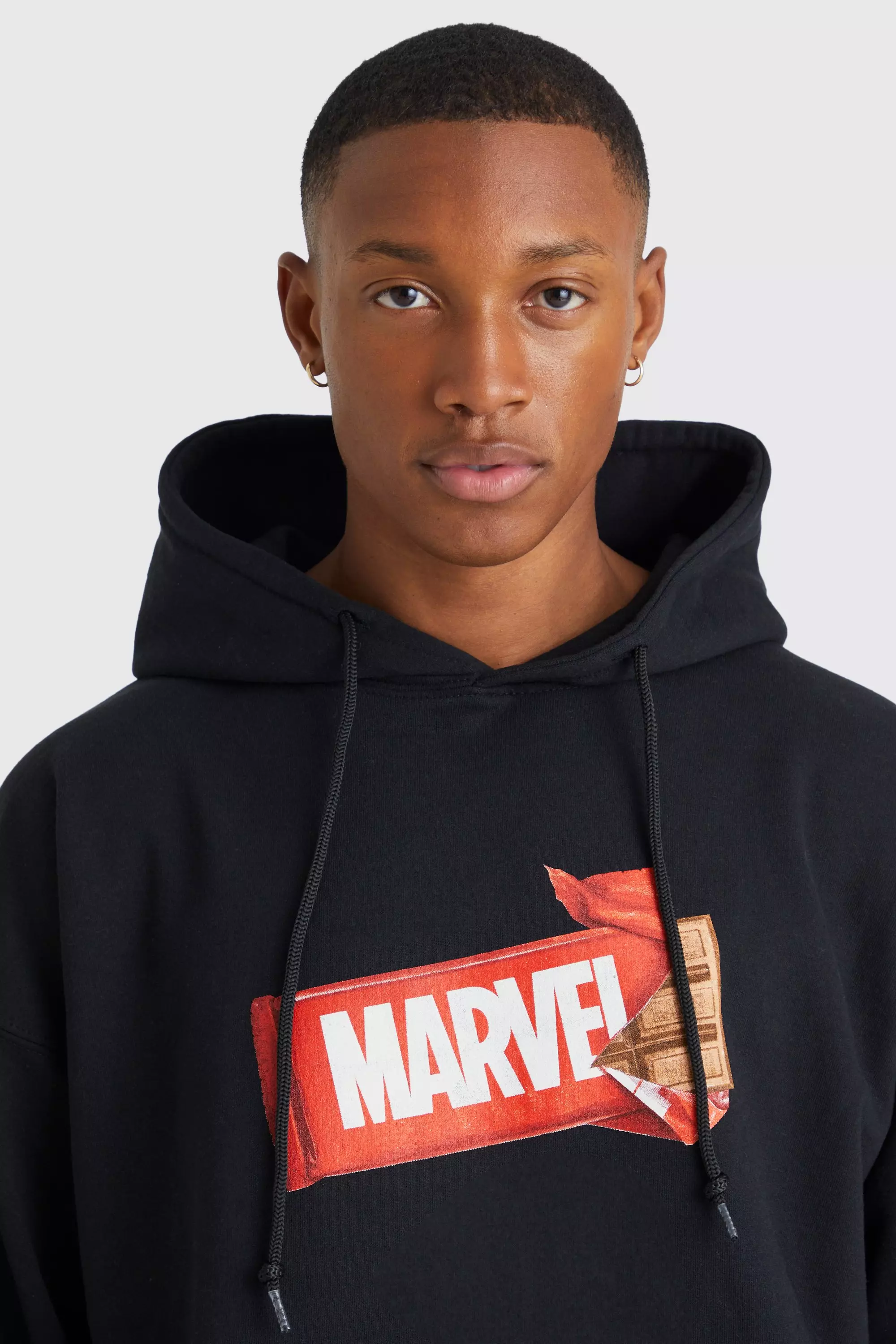 Oversized Marvel Chocolate Bar License Hoodie