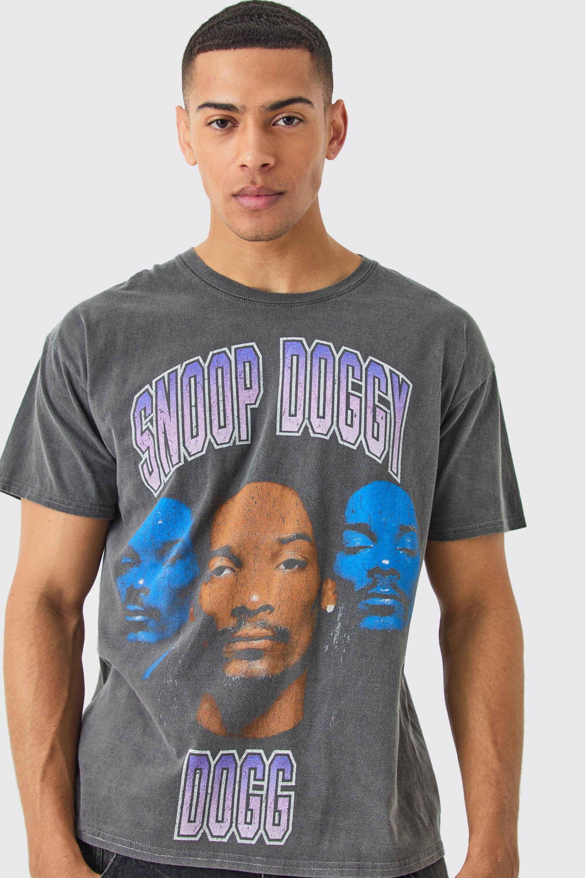 Mens Grey Oversized Snoop Dogg License T-shirt, Grey