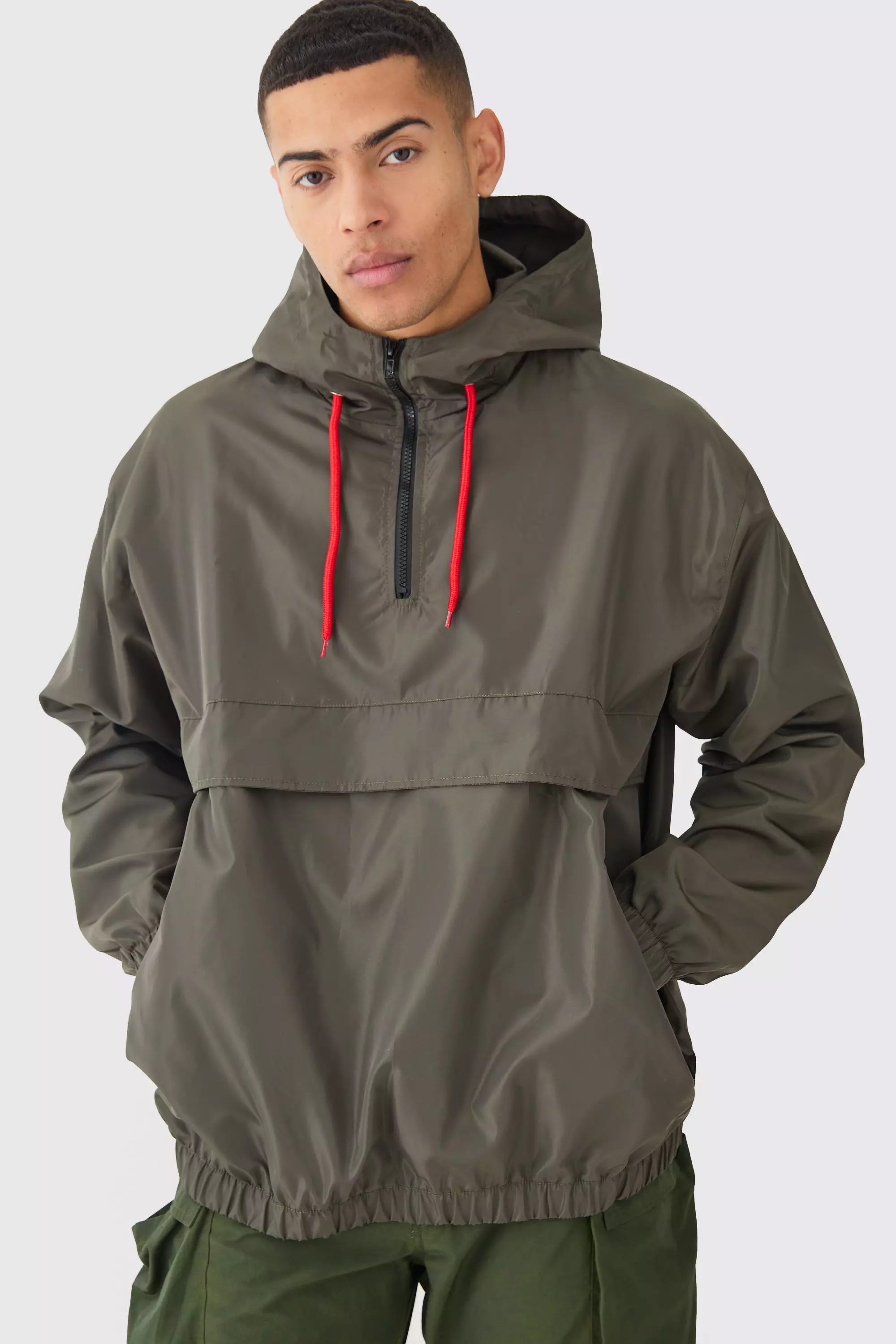 Half zip outlet hooded windbreaker