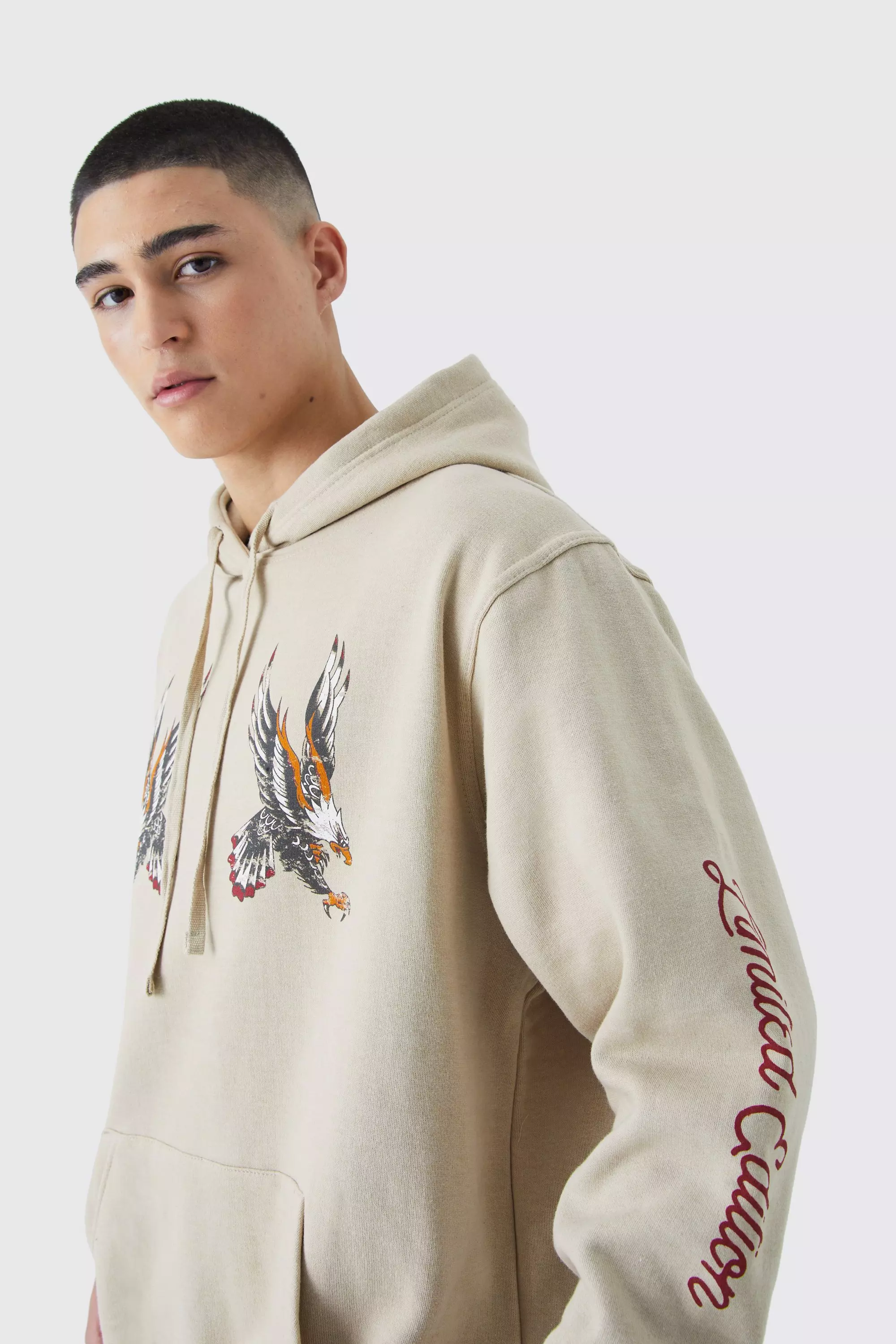 Oversized Limited Edition Bird Graphic Hoodie