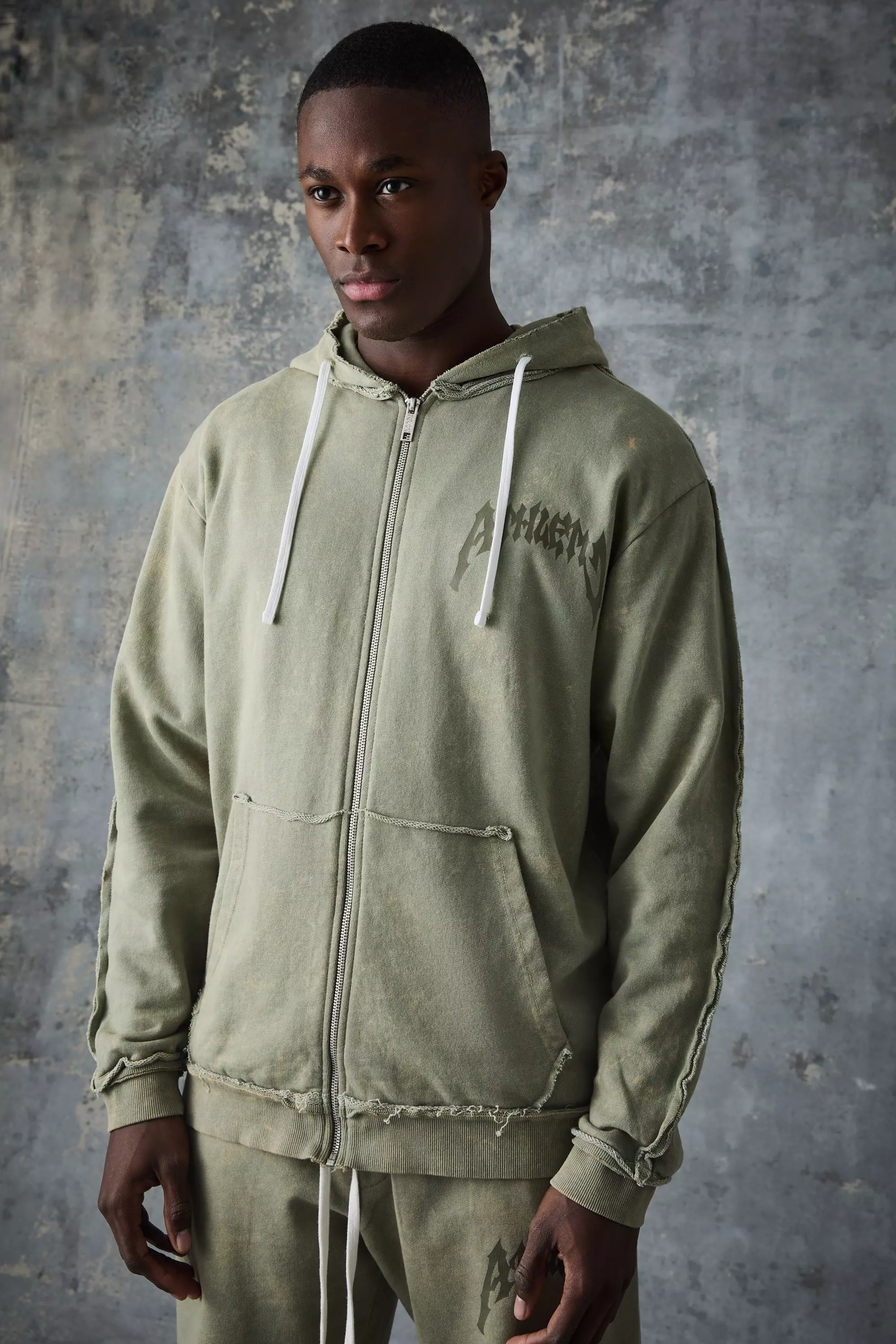 Washed best sale khaki hoodie